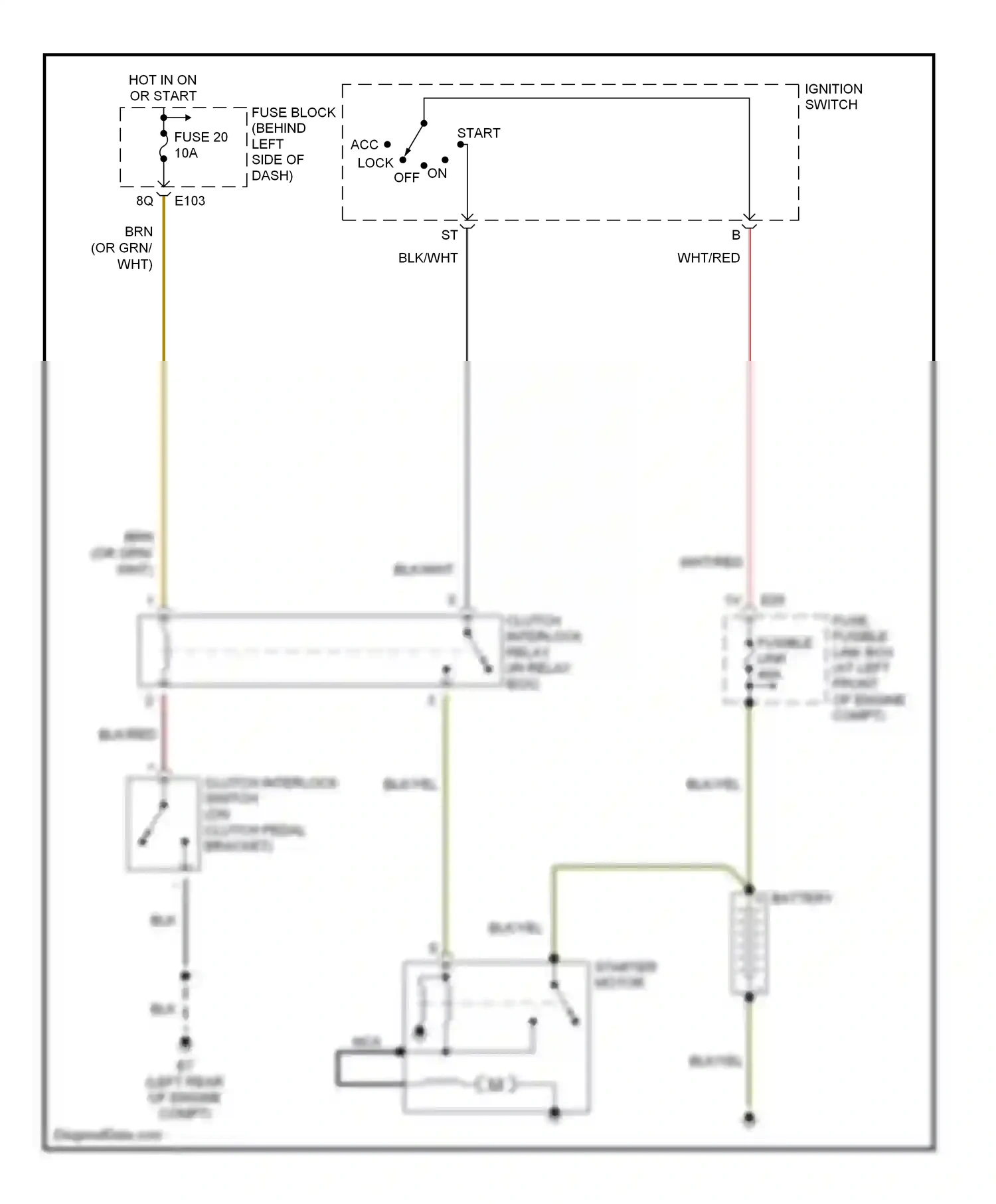 Wiring diagram ignition switch for Nissan Sentra B15 (1998-2006) (3 of 3)