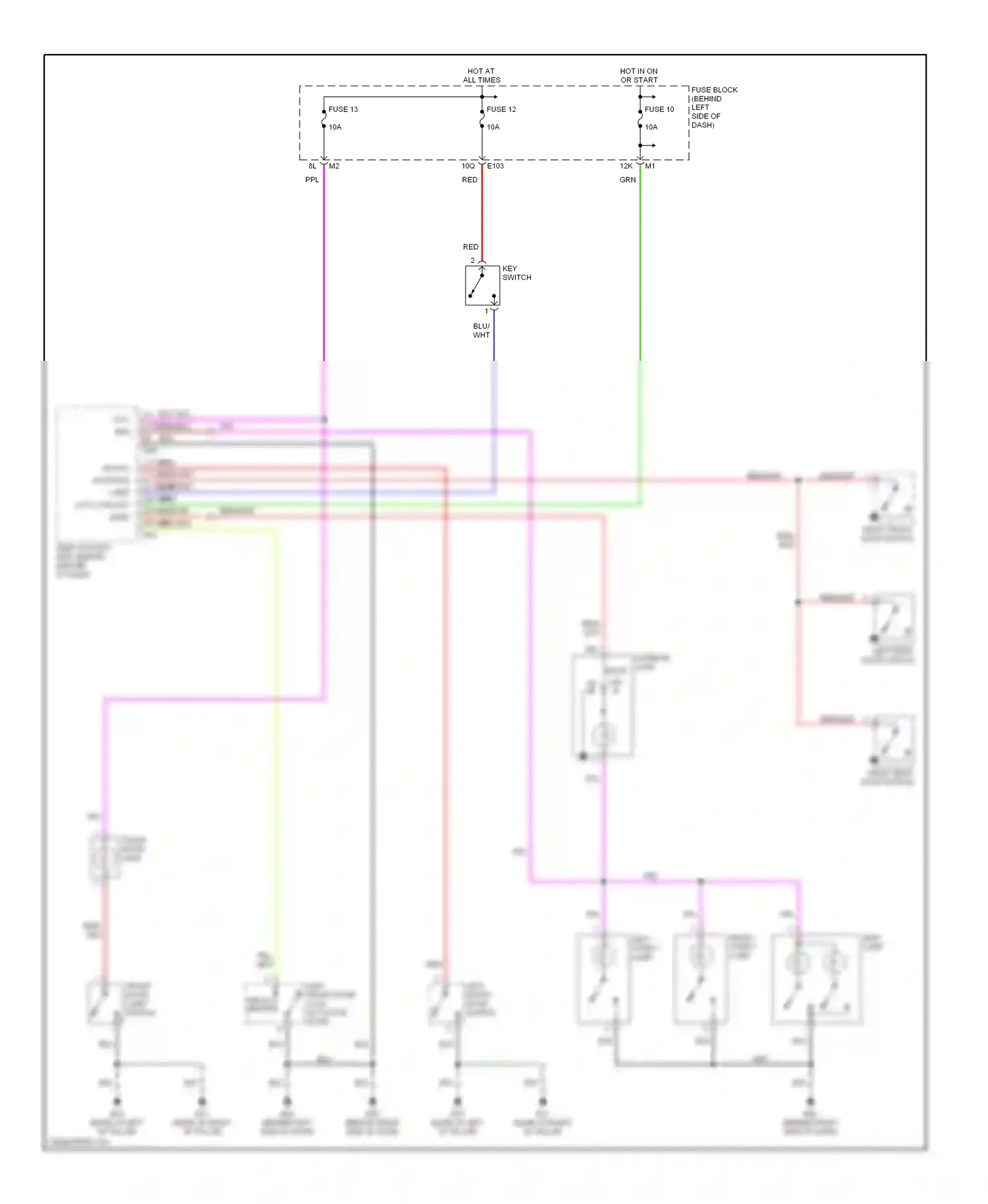 Wiring diagram key switch for Nissan Sentra B15 (1998-2006) (3 of 7)