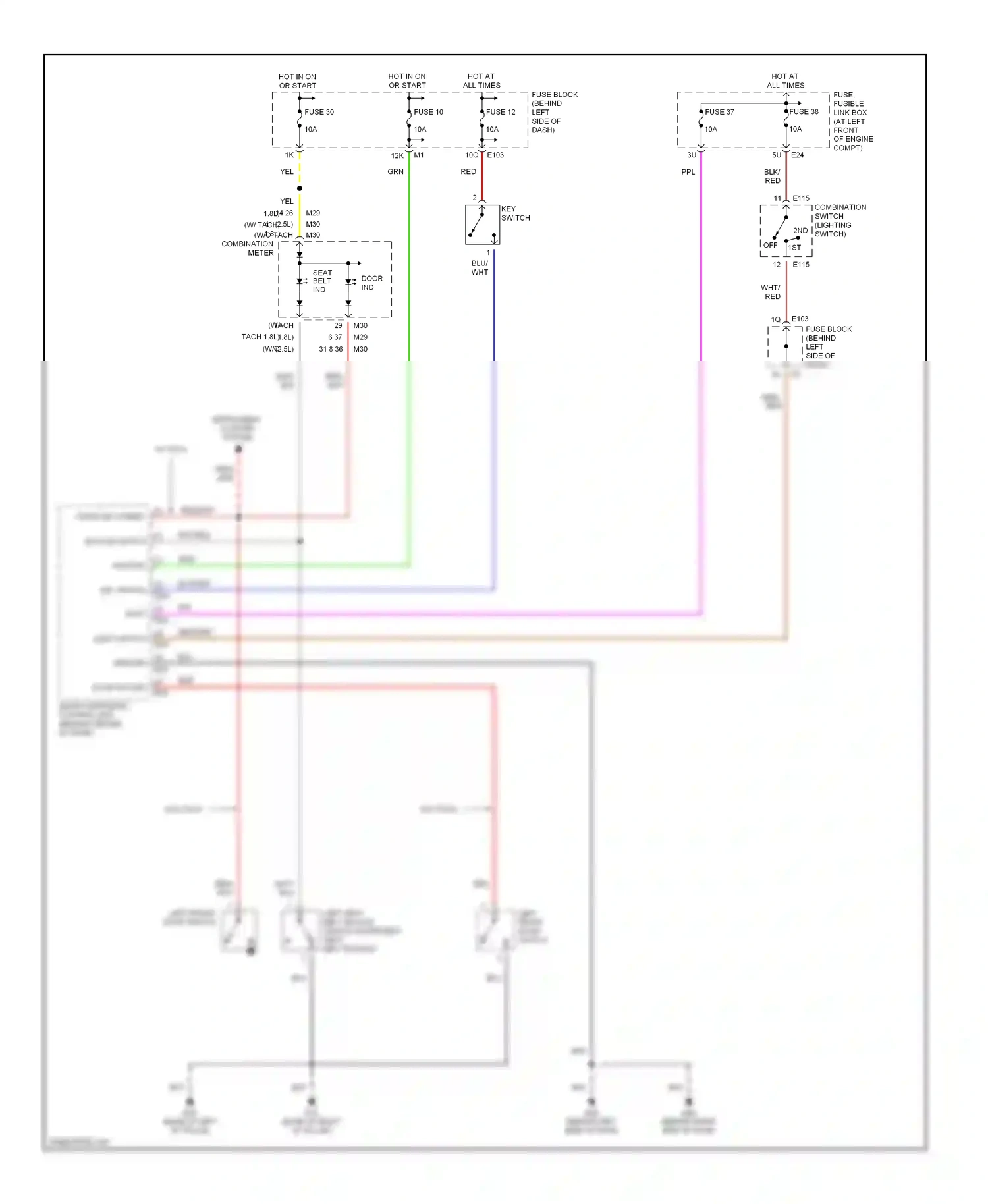 Wiring diagram left front door switch for Nissan Sentra B15 (1998-2006) (9 of 9)