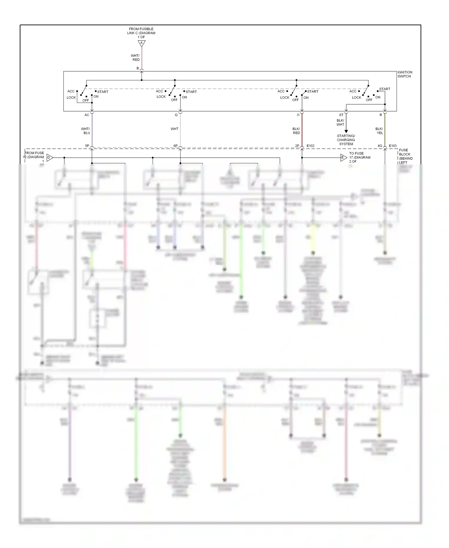 Wiring diagram starting/ charging system for Nissan Sentra B15 (1998-2006) (2 of 3)