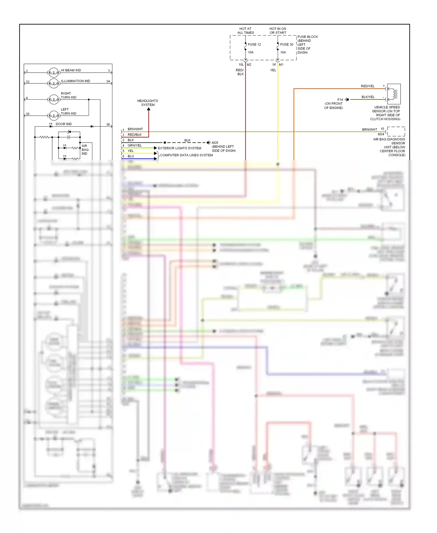 Wiring diagram transmissions system for Nissan Sentra B15 (1998-2006) (2 of 4)