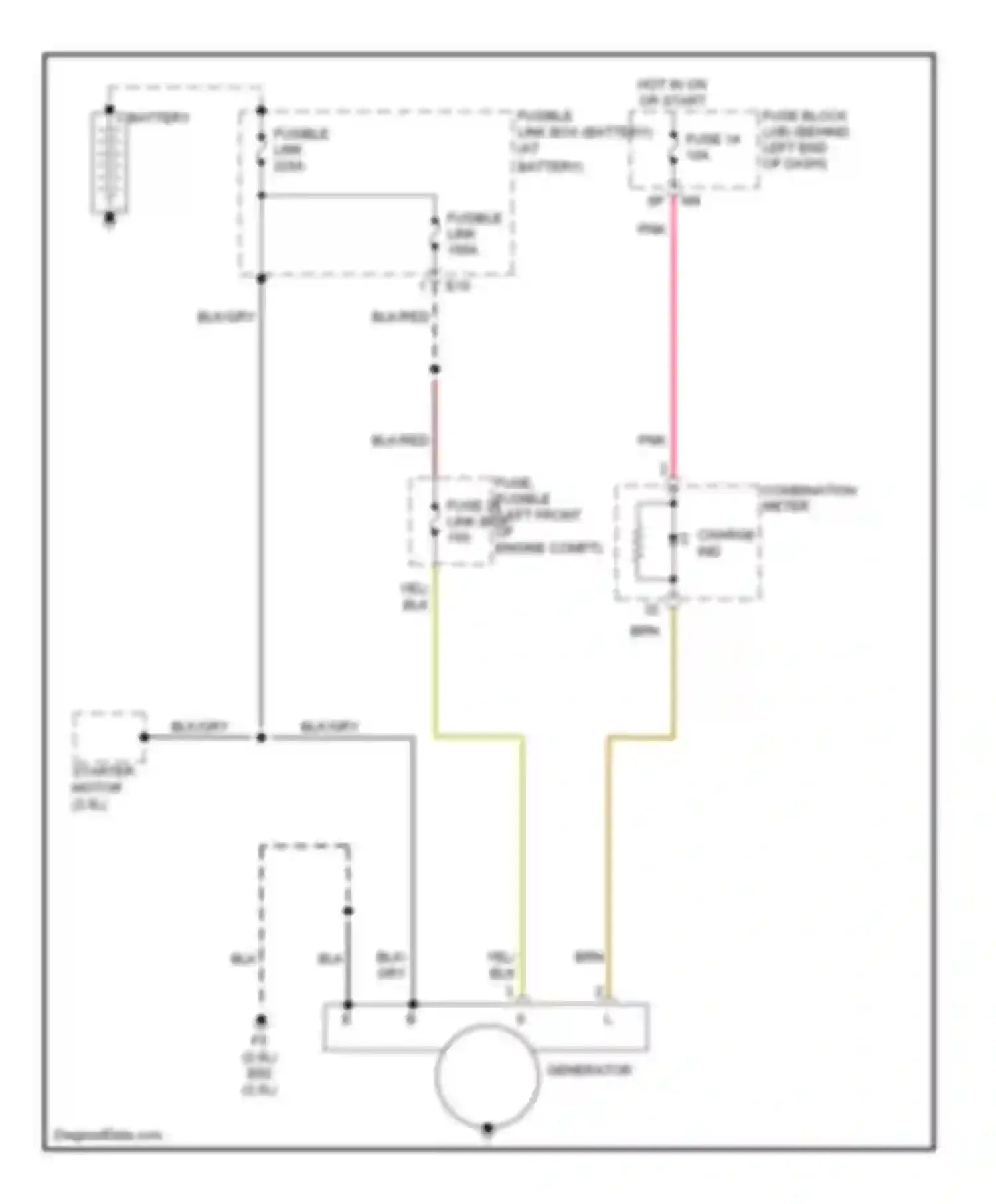 Sentra Nissan B16 facelift (2009-2012): Charging circuit