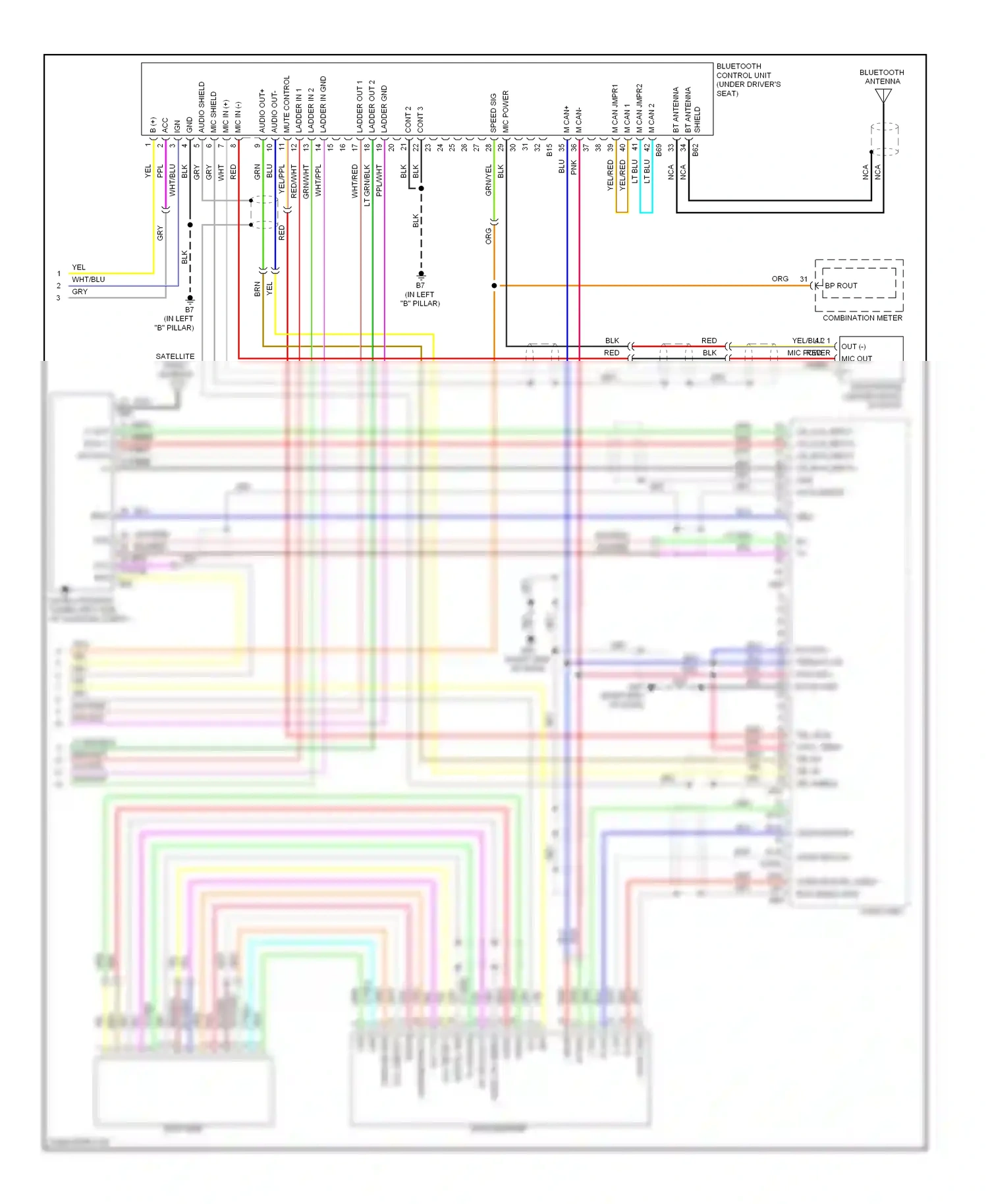 Wiring diagram audio unit for Nissan Sentra B16 facelift (2009-2012) (3 of 3)