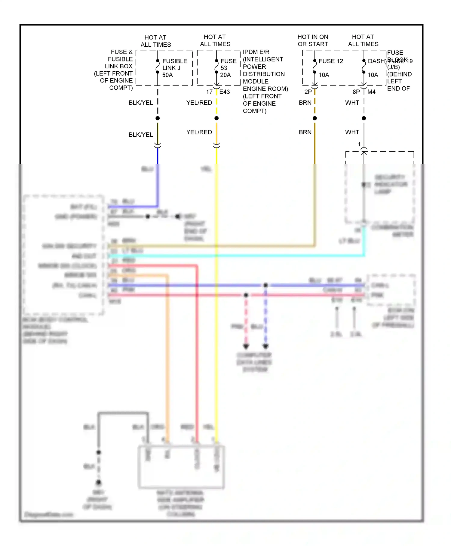 Wiring diagram combination meter for Nissan Sentra B16 facelift (2009-2012) (7 of 29)