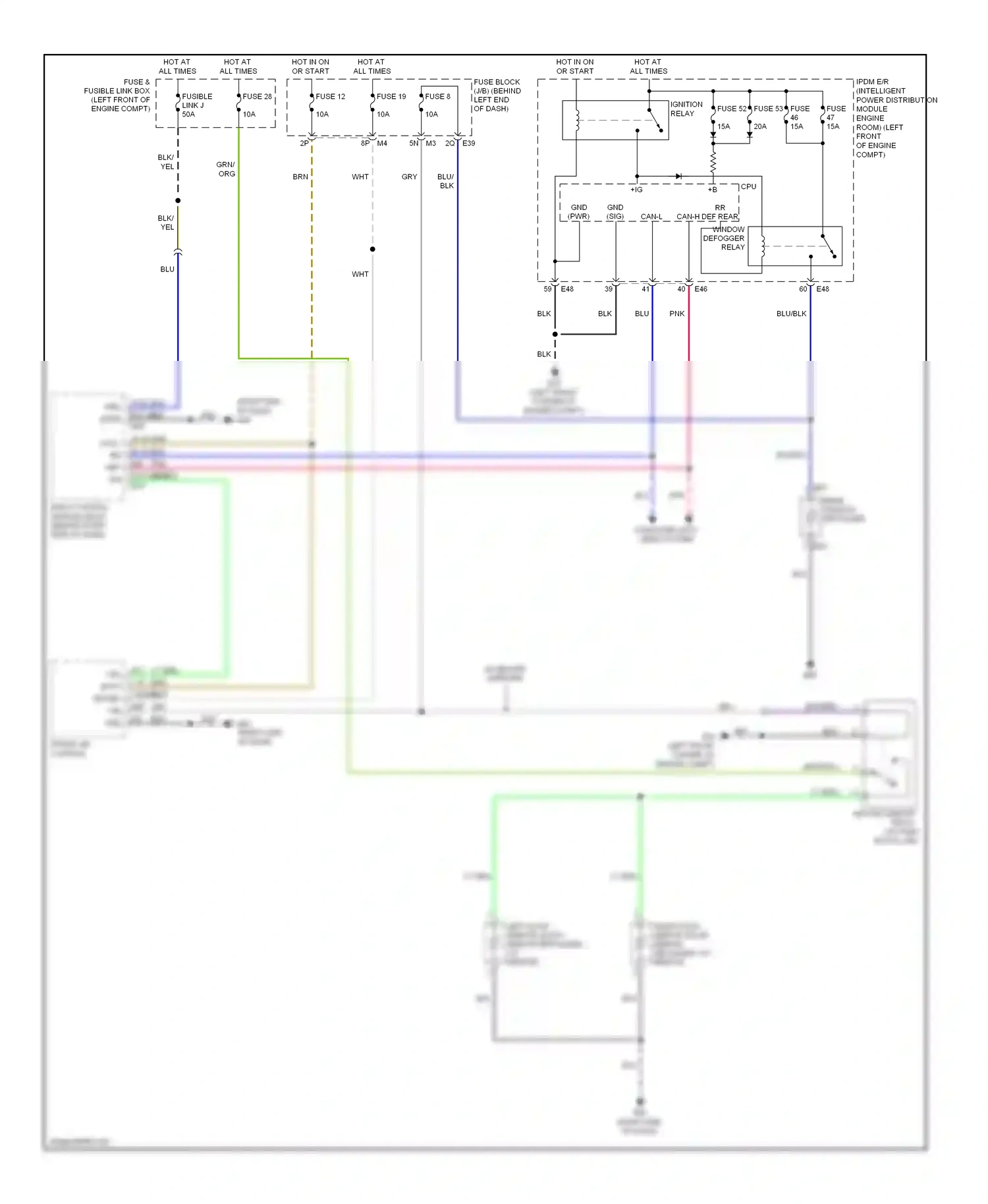 Wiring diagram front air control for Nissan Sentra B16 facelift (2009-2012) (1 of 3)