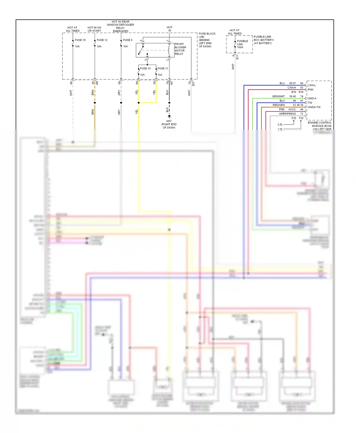 Wiring diagram front air control for Nissan Sentra B16 facelift (2009-2012) (3 of 3)