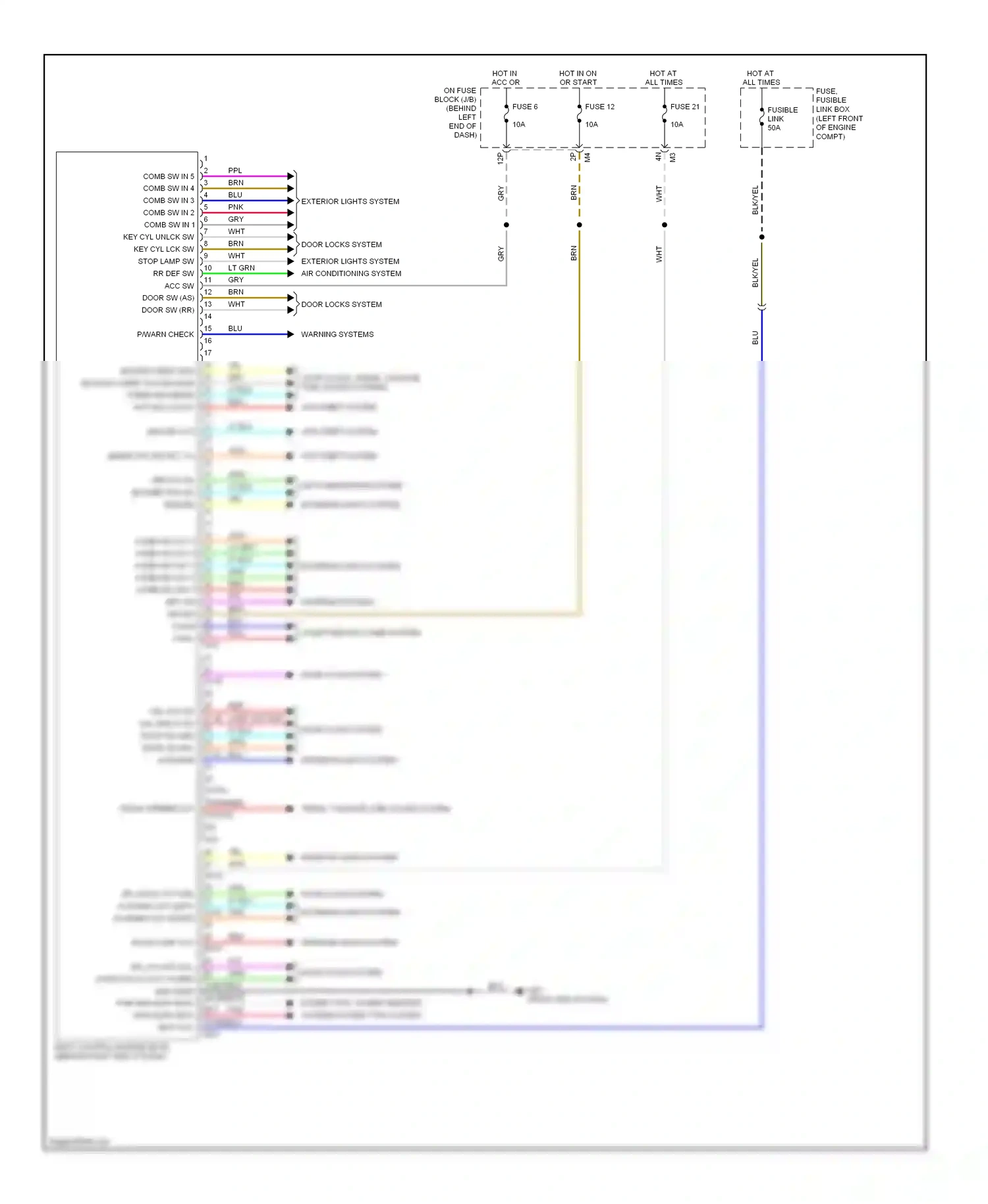 Wiring diagram fuse 21 for Nissan Sentra B16 facelift (2009-2012) (1 of 6)