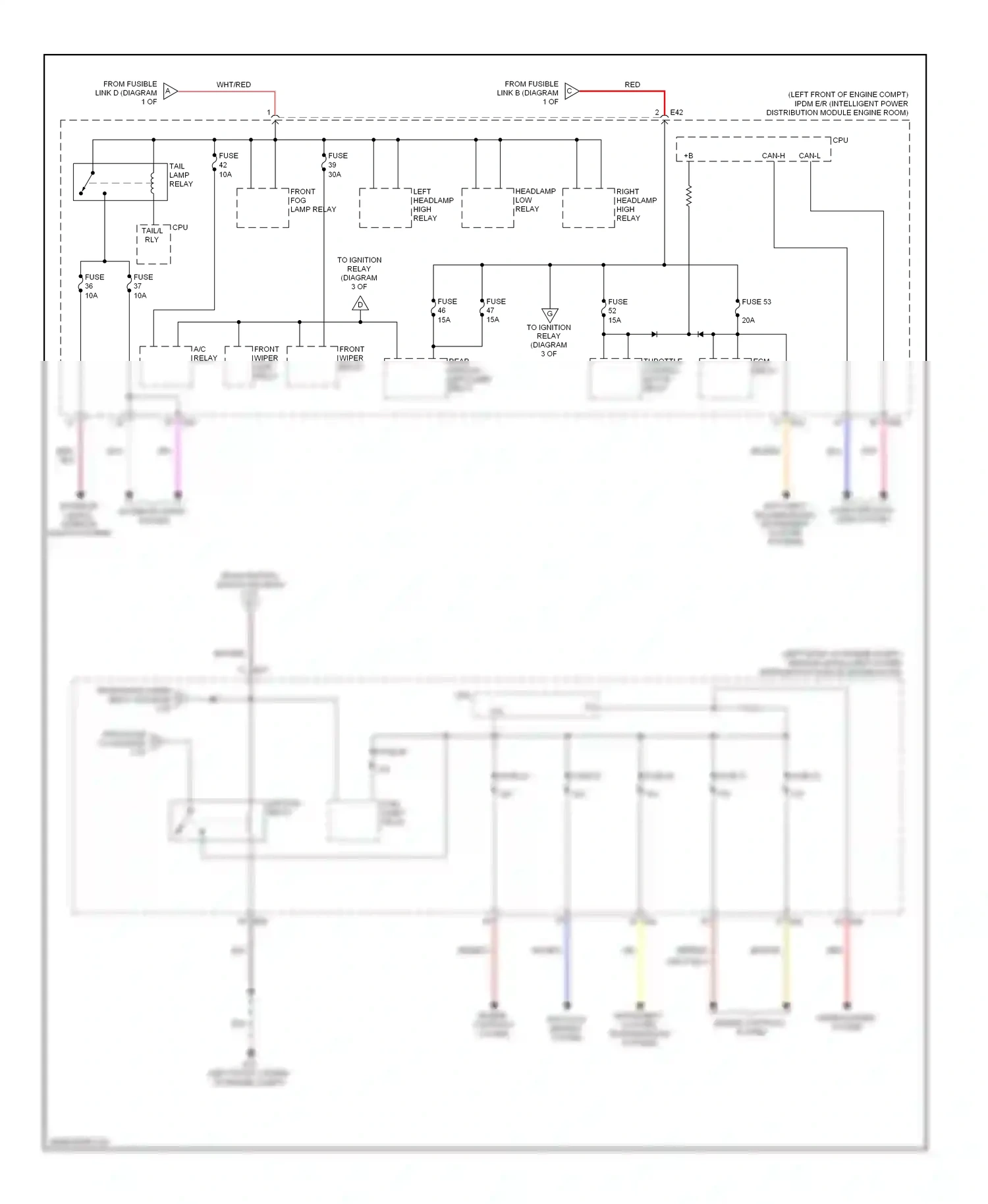 Wiring diagram fuse 49 for Nissan Sentra B16 facelift (2009-2012) (1 of 2)