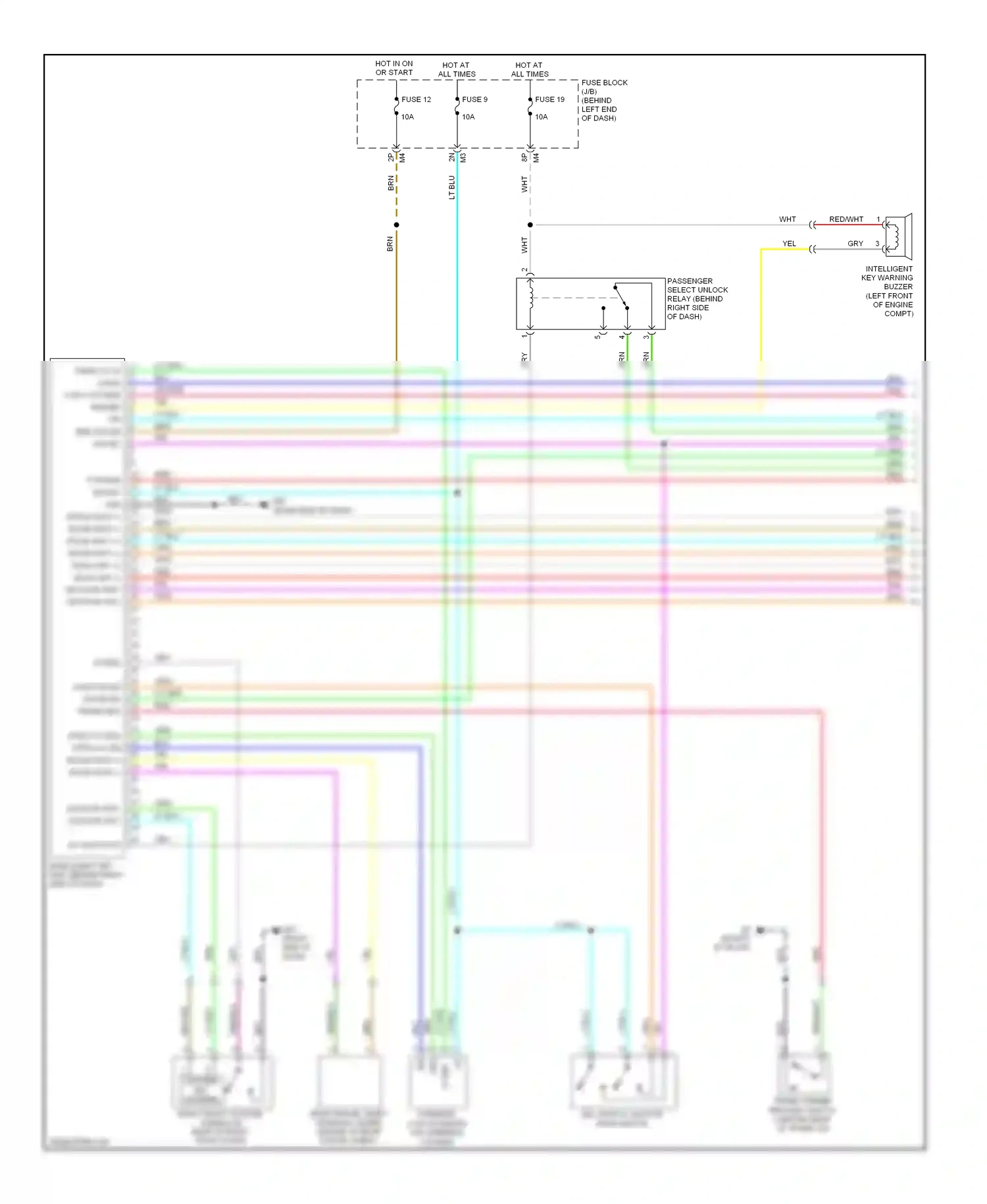 Wiring diagram key switch, ignition knob switch for Nissan Sentra B16 facelift (2009-2012) (1 of 1)