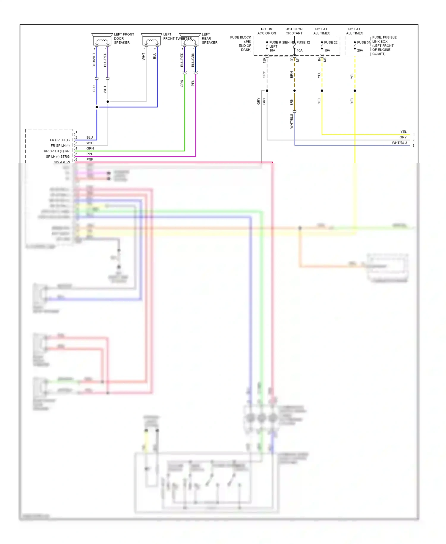 Wiring diagram mode switch for Nissan Sentra B16 facelift (2009-2012) (1 of 2)