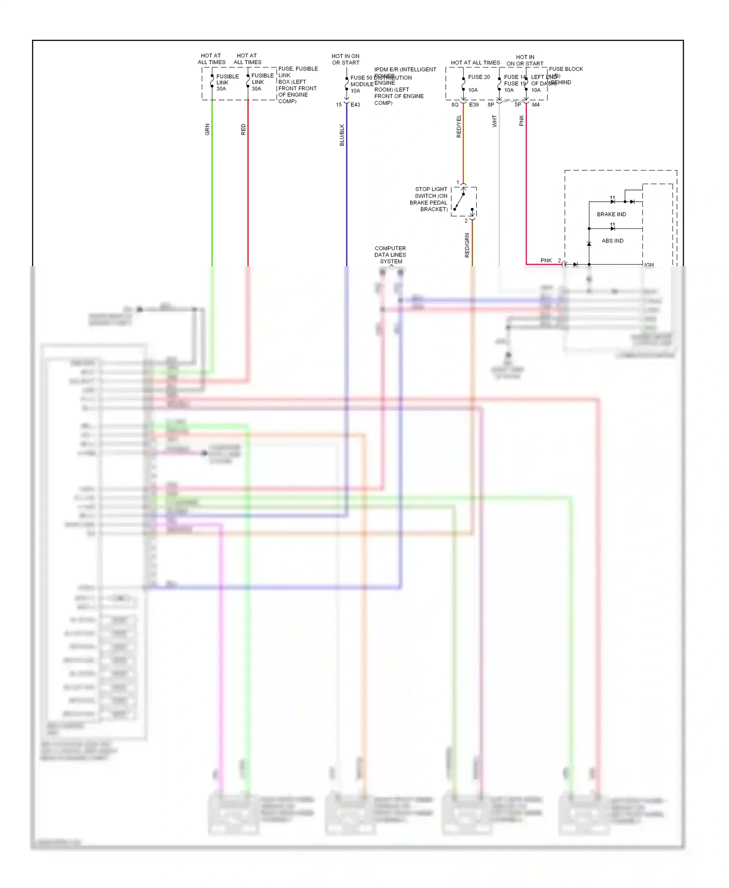 Wiring diagram red for Nissan Sentra B16 facelift (2009-2012) (1 of 62)
