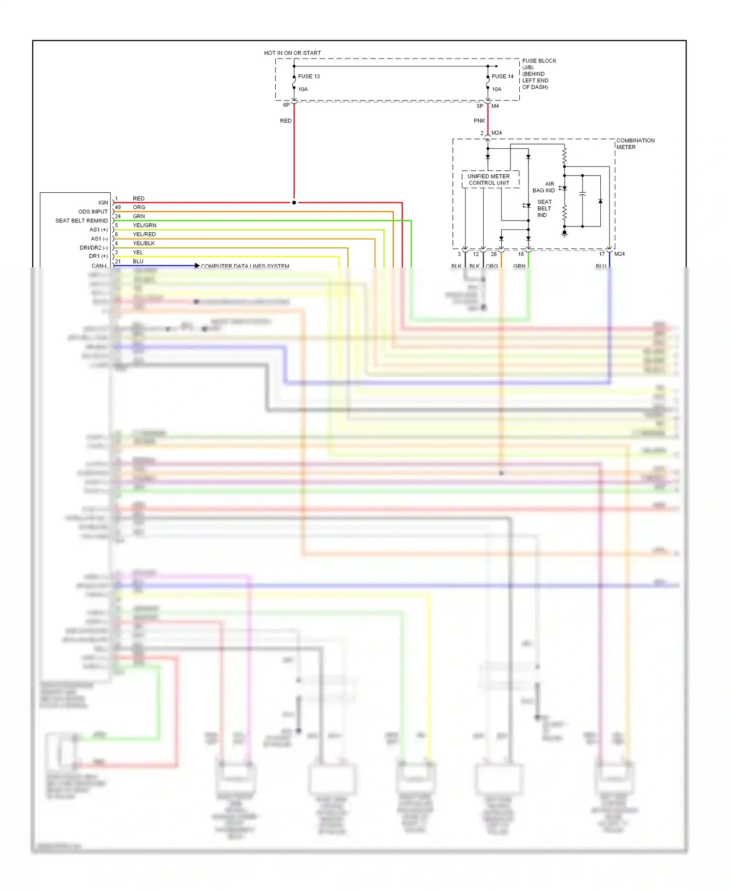 Wiring diagram red/blu for Nissan Sentra B16 facelift (2009-2012) (14 of 15)