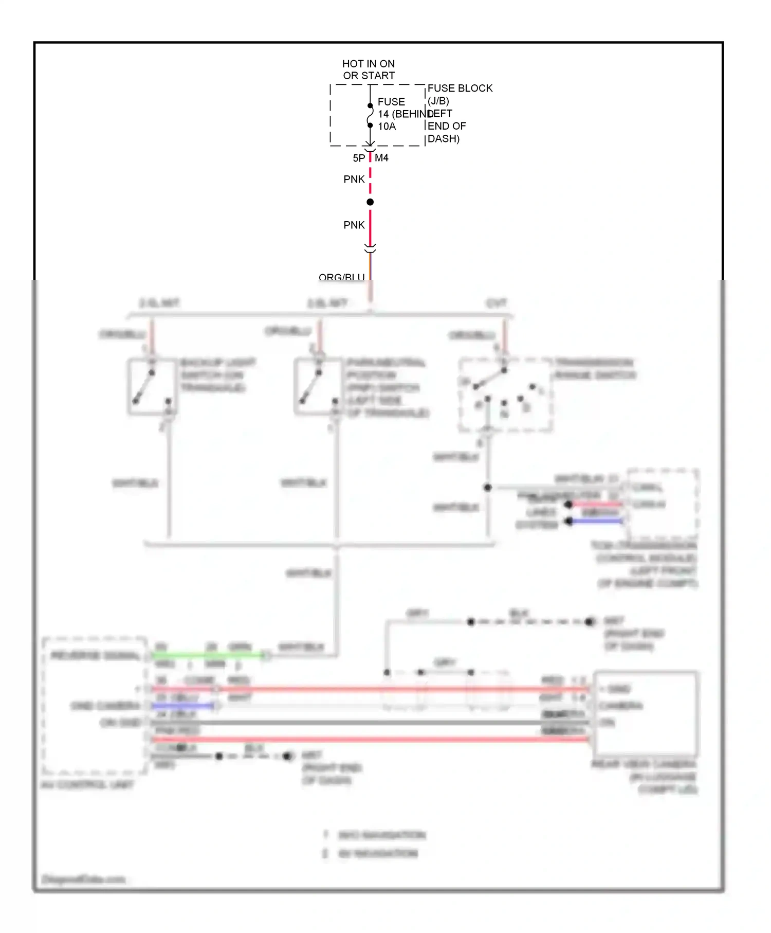 Wiring diagram transmission range switch for Nissan Sentra B16 facelift (2009-2012) (2 of 6)