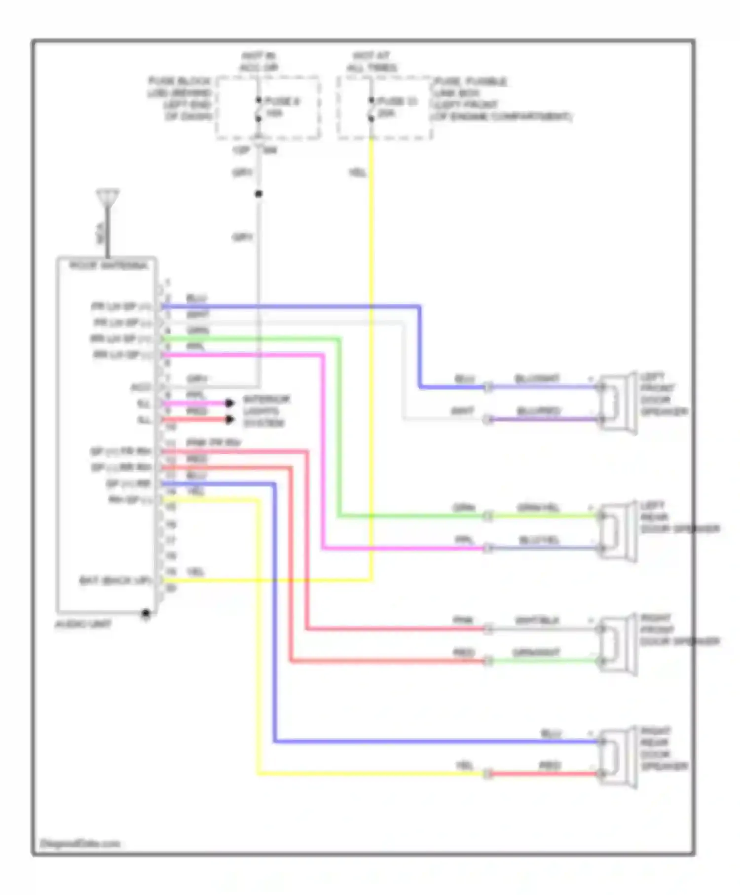 Sentra Nissan B16 (2006-2009): Base radio circuit