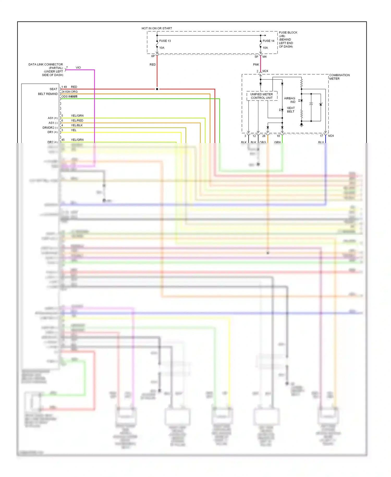 Wiring diagram combination meter for Nissan Sentra B16 (2006-2009) (19 of 21)