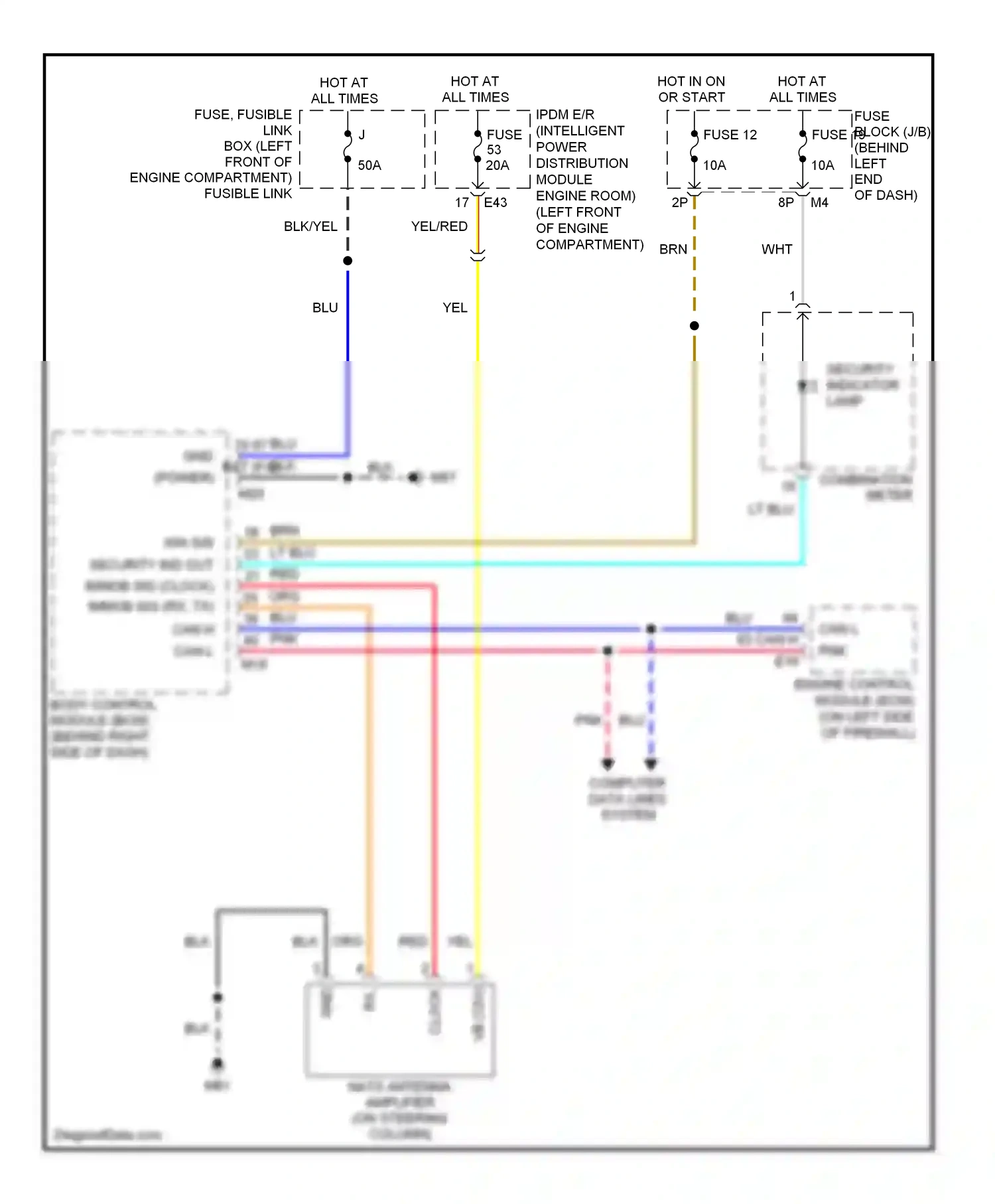 Wiring diagram combination meter for Nissan Sentra B16 (2006-2009) (8 of 21)