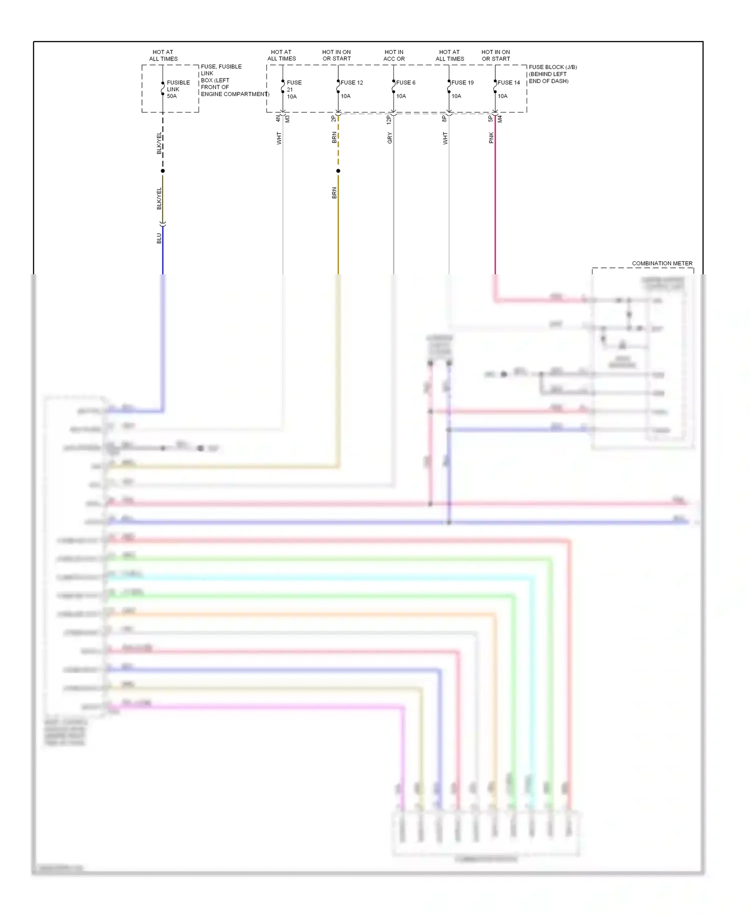 Wiring diagram combination meter for Nissan Sentra B16 (2006-2009) (14 of 21)