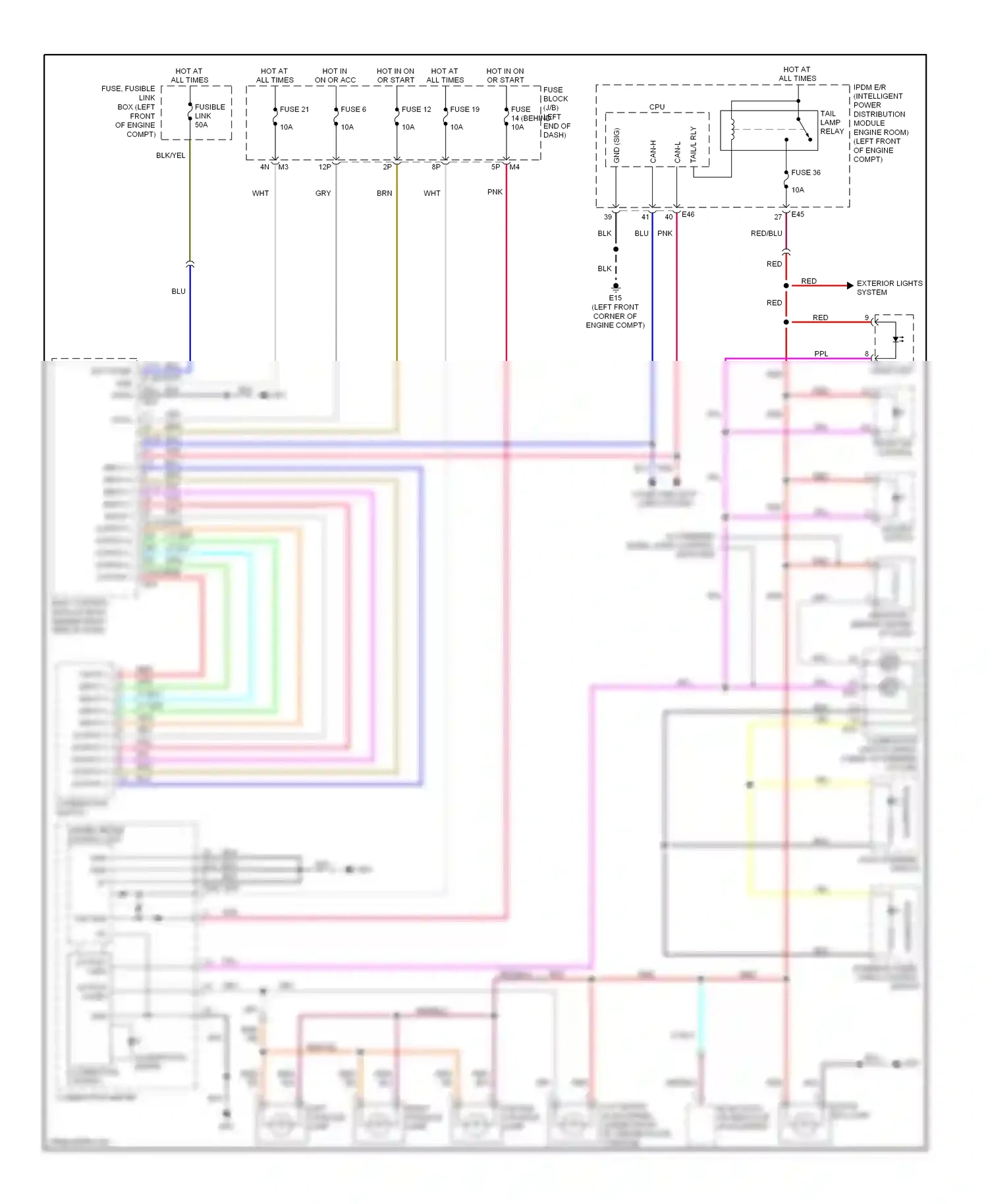 Wiring diagram combination switch for Nissan Sentra B16 (2006-2009) (4 of 6)