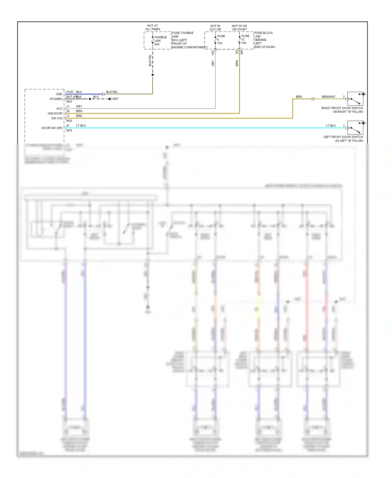 Wiring diagram down relay for Nissan Sentra B16 (2006-2009) (1 of 1)
