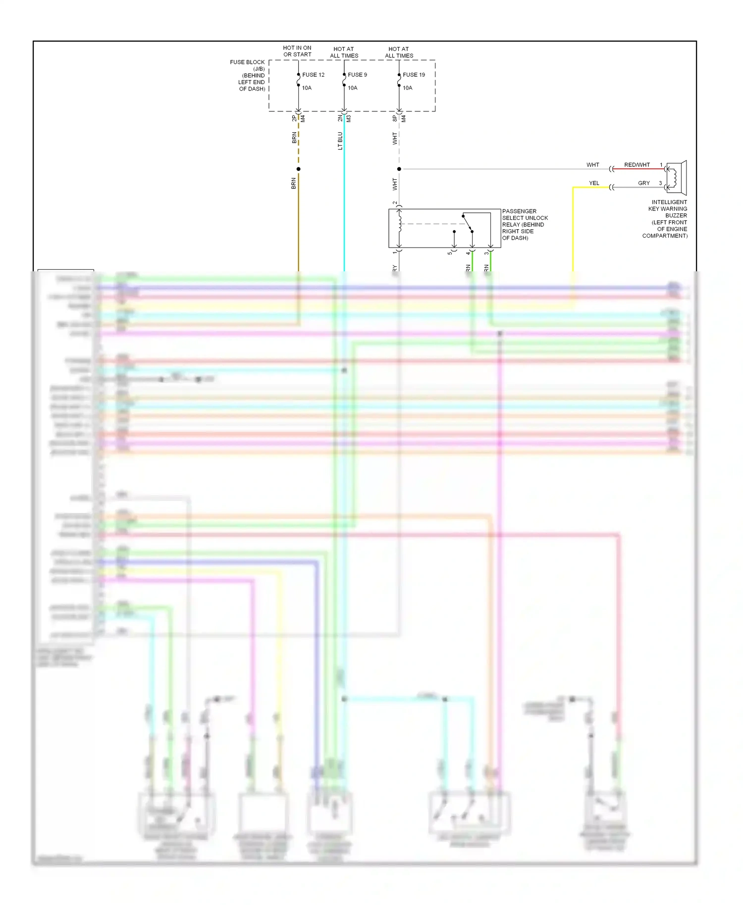 Wiring diagram key switch, ignition knob switch for Nissan Sentra B16 (2006-2009) (1 of 1)