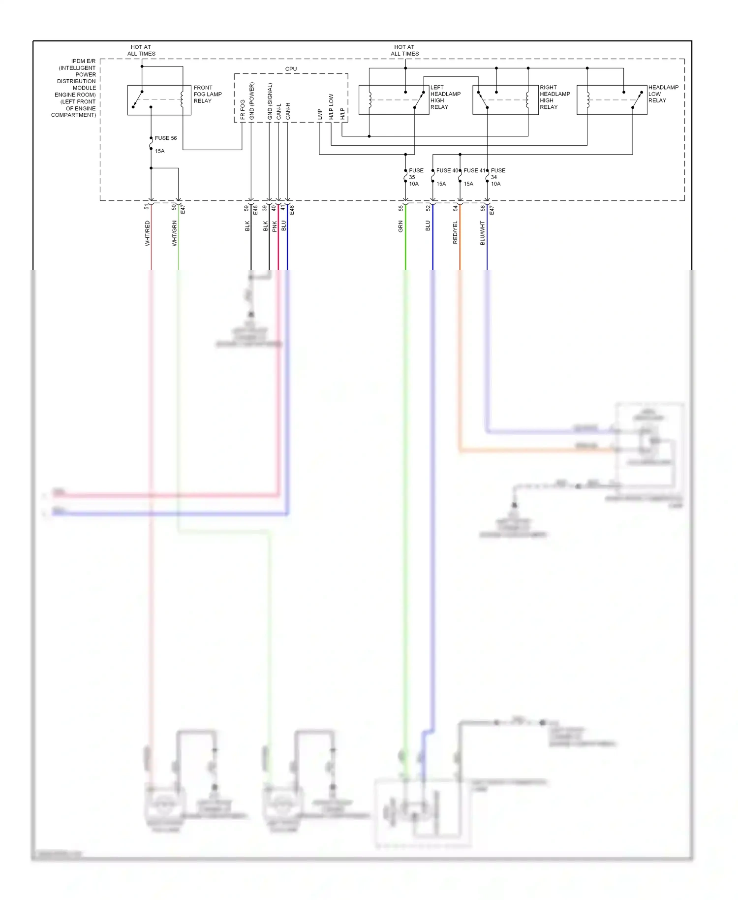Wiring diagram left front combination lamp for Nissan Sentra B16 (2006-2009) (3 of 3)