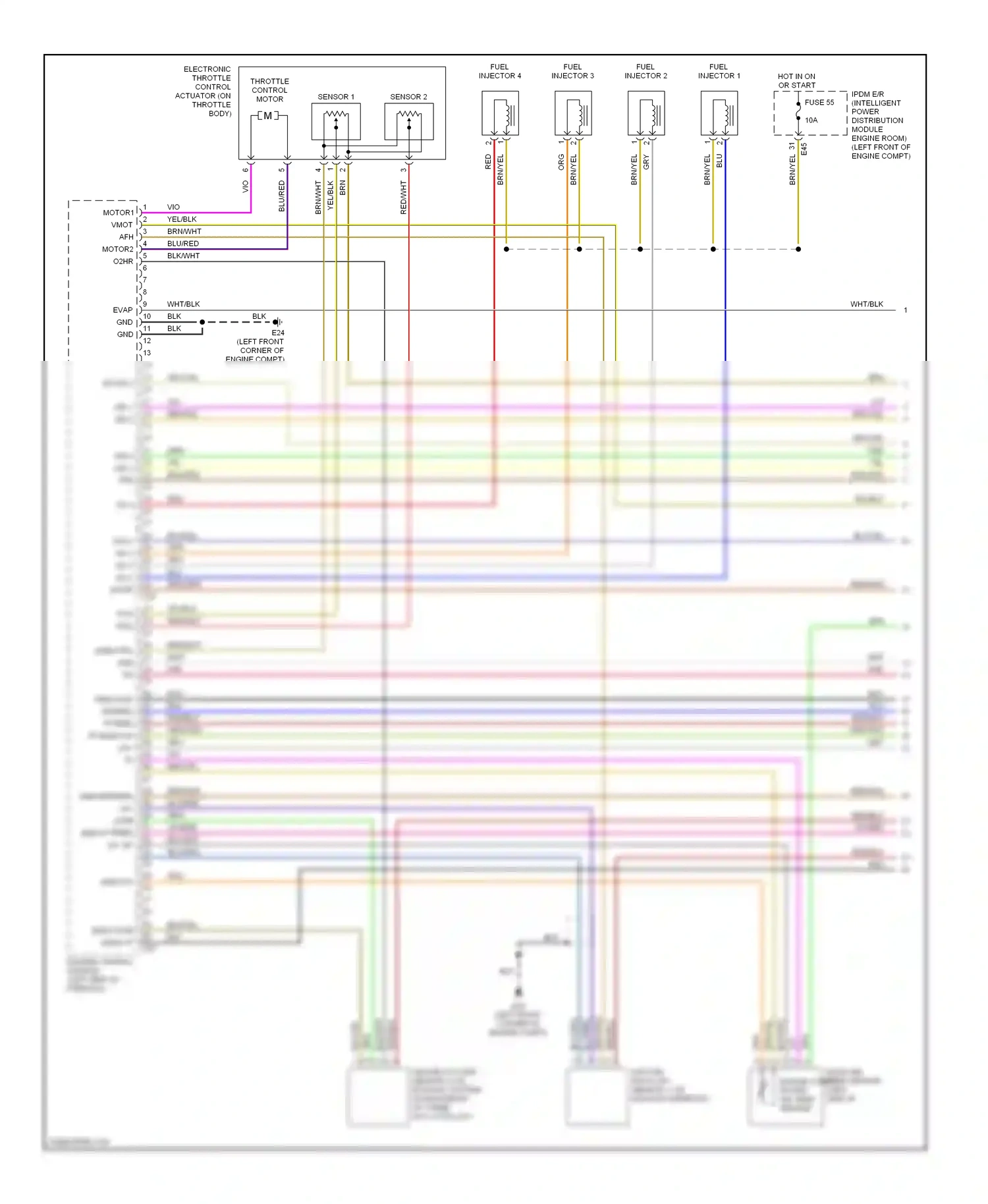 Wiring diagram sensor 1 for Nissan Sentra B16 (2006-2009) (2 of 3)