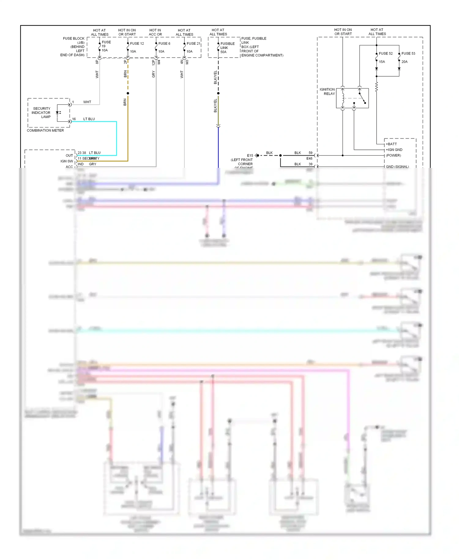 Wiring diagram unlock switch lock switch for Nissan Sentra B16 (2006-2009) (2 of 2)