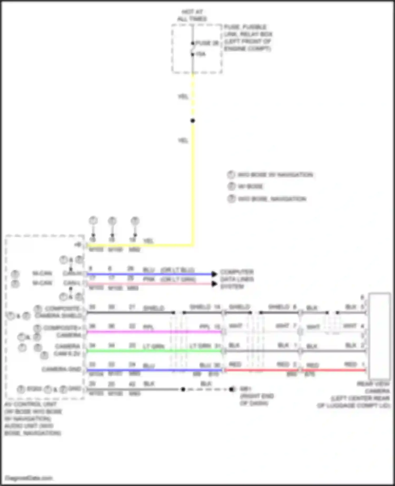 Wiring diagram composite- camera shield for Nissan Sentra B17 facelift (2015-2019) (1 of 1)