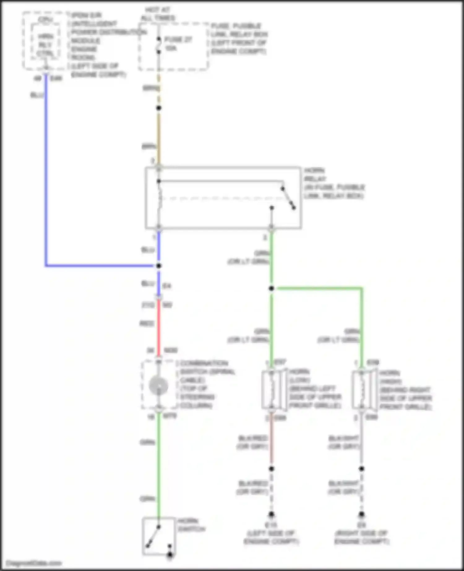 Wiring diagram fuse, fusible link, relay box for Nissan Sentra B17 facelift (2015-2019) (4 of 47)