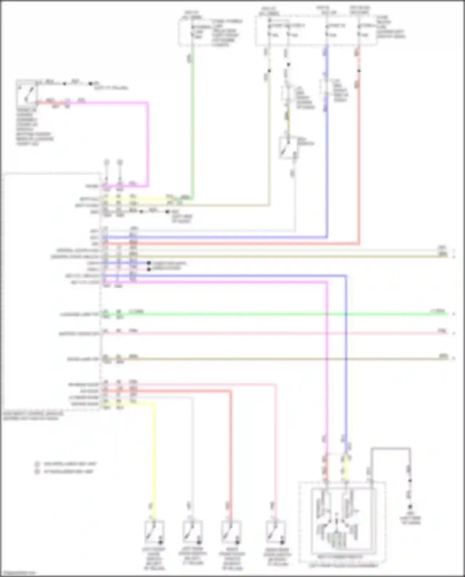 Wiring diagram right front door switch for Nissan Sentra B17 facelift (2015-2019) (1 of 10)