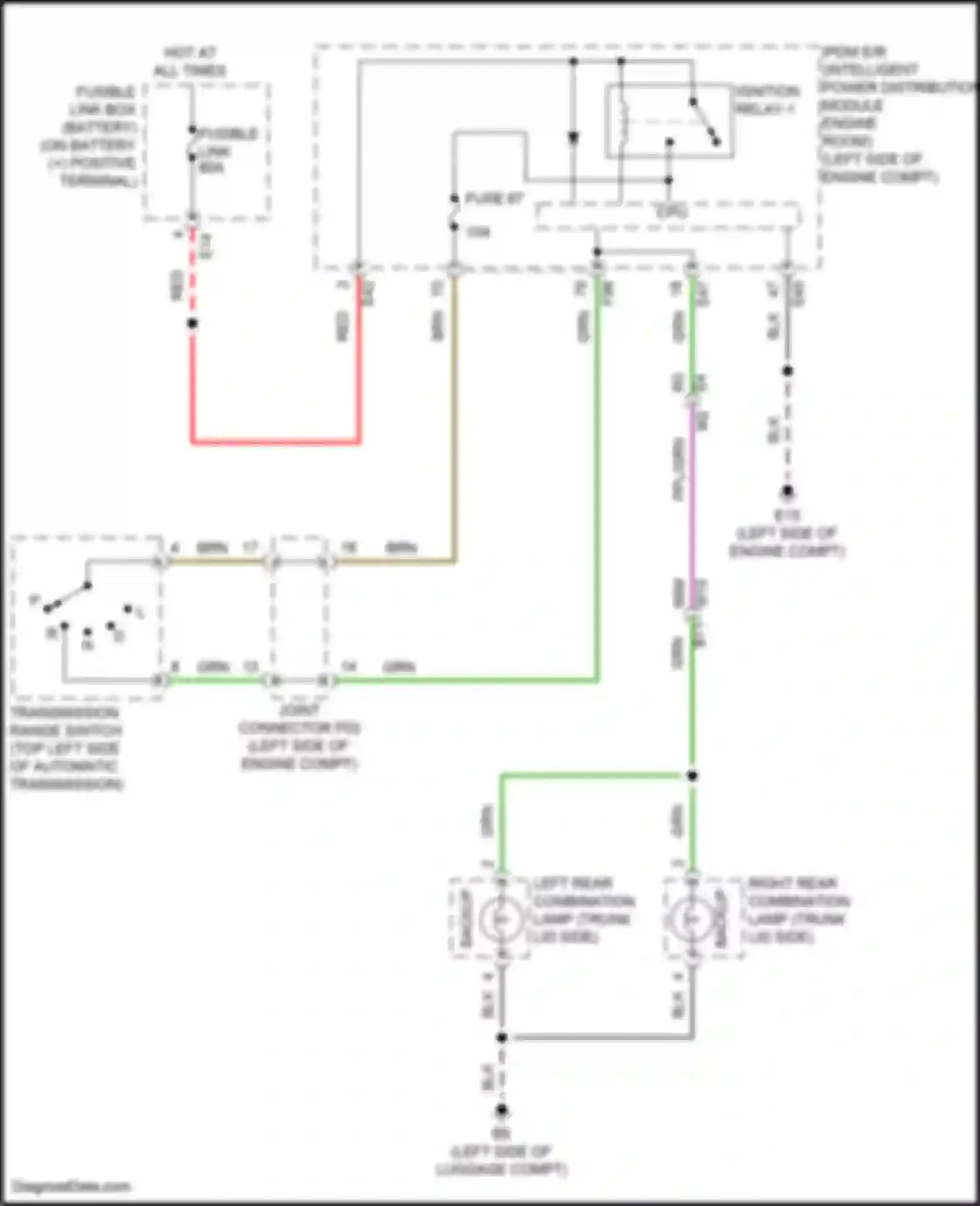 Sentra Nissan B18 (2019-2024): Backup lamps circuit