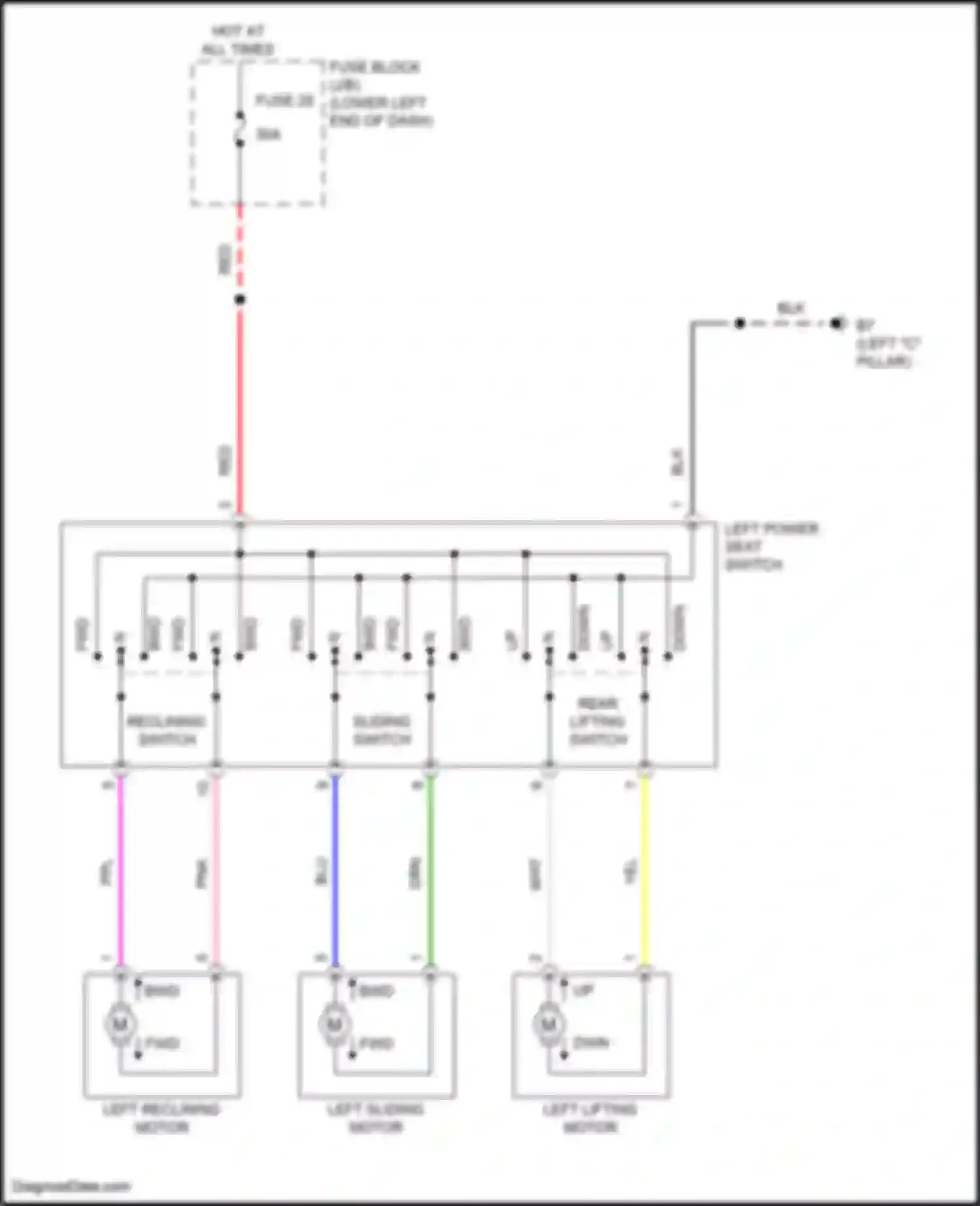 Sentra Nissan B18 (2019-2024): Power seat circuit
