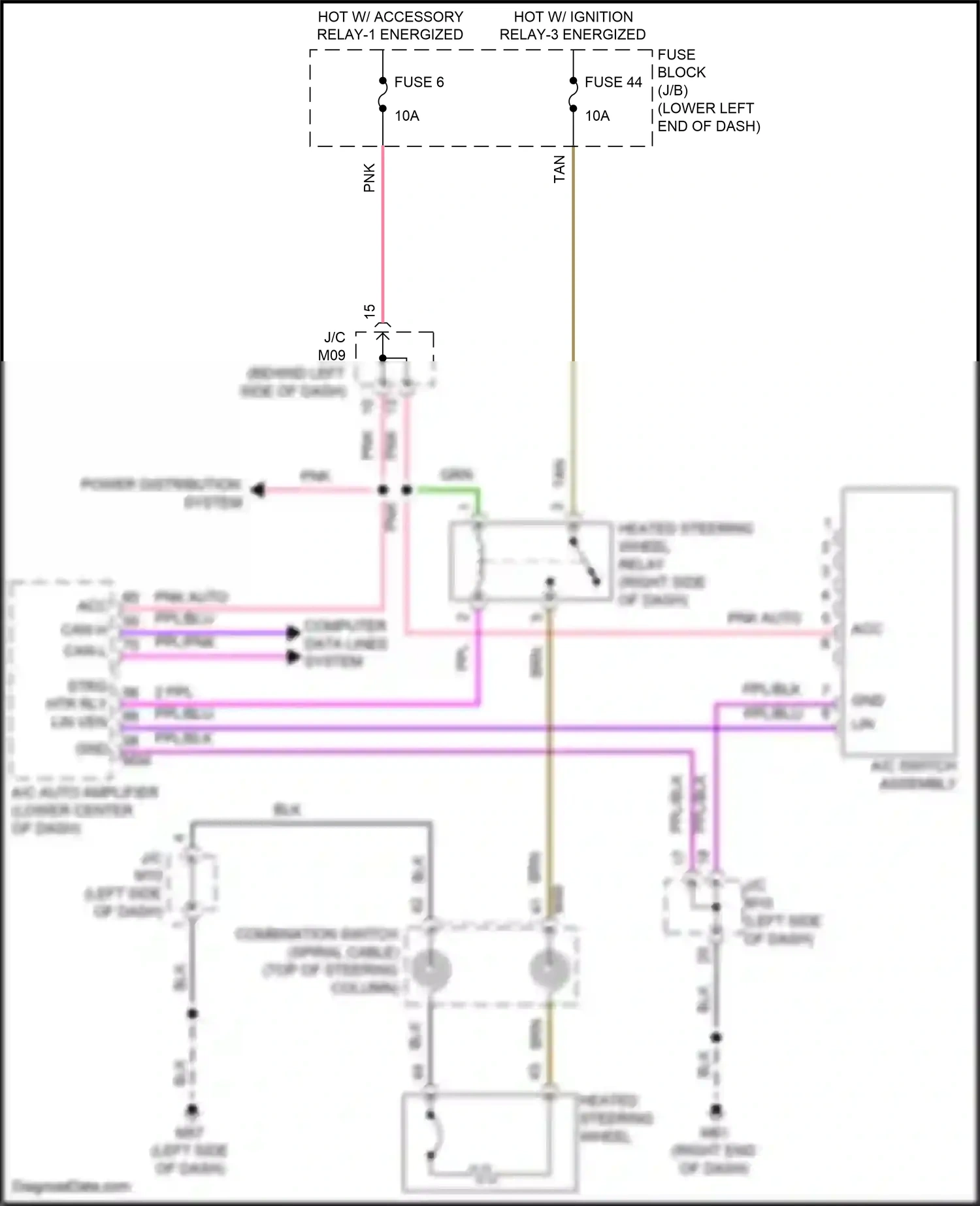 Wiring diagram a/c switch assembly for Nissan Sentra B18 (2019-2024) (5 of 7)