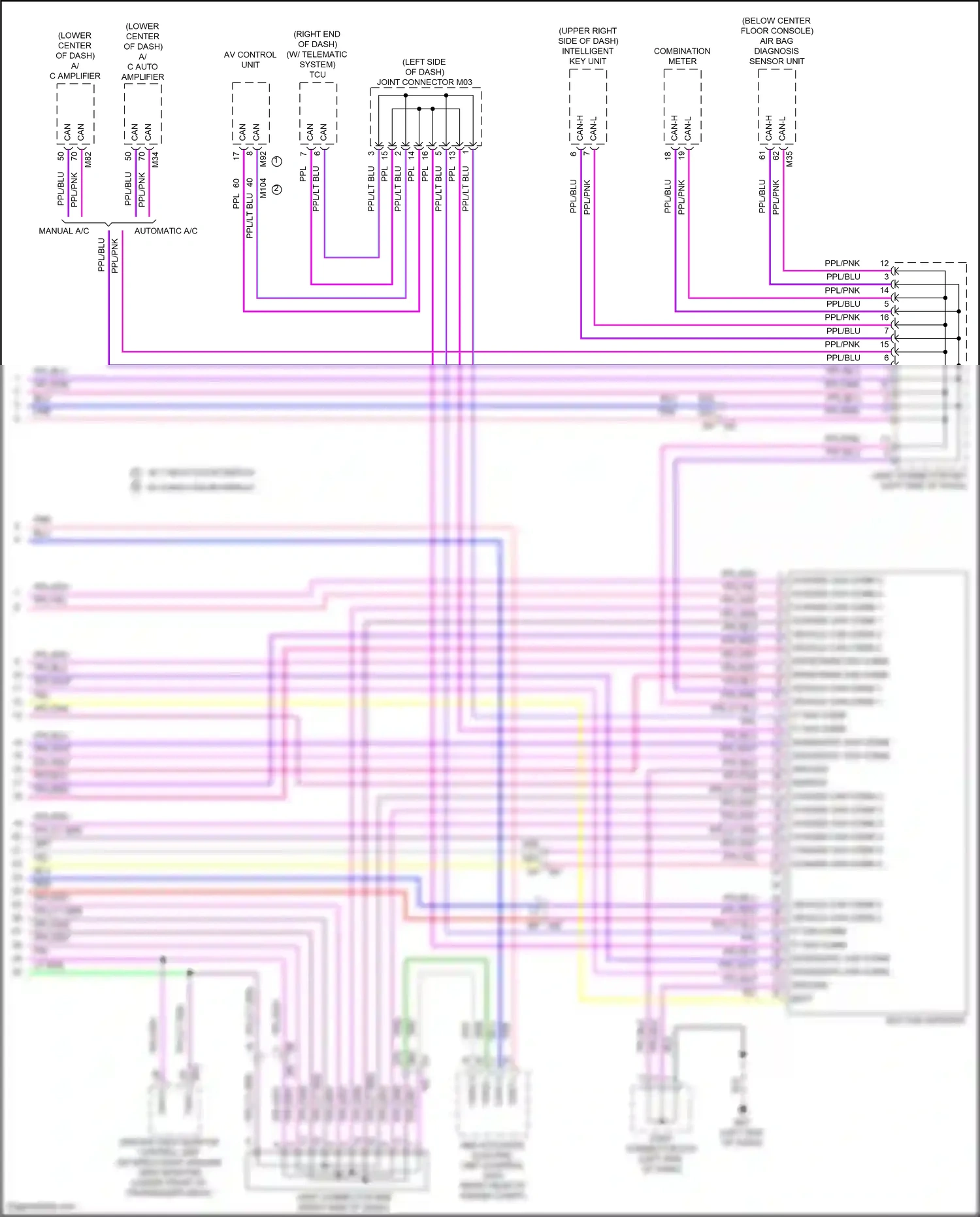 Wiring diagram automatic a/c for Nissan Sentra B18 (2019-2024) (1 of 4)