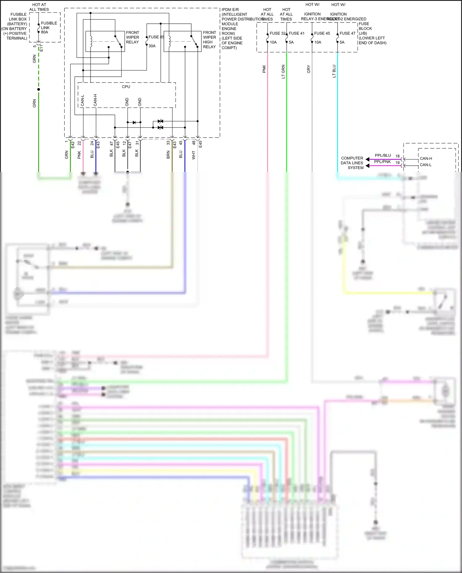 Wiring diagram computer data lines system for Nissan Sentra B18 (2019-2024) (30 of 72)