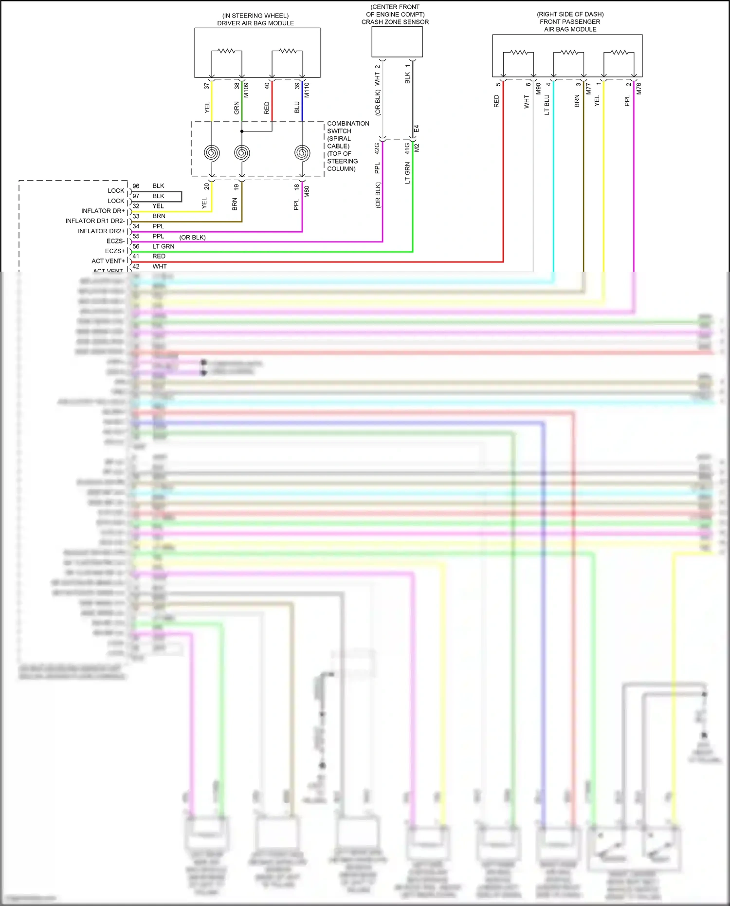 Wiring diagram crash zone sensor for Nissan Sentra B18 (2019-2024) (1 of 1)