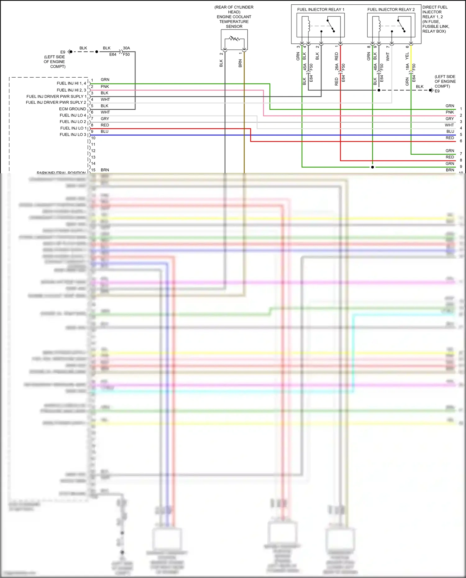 Wiring diagram engine coolant temperature sensor for Nissan Sentra B18 (2019-2024) (4 of 4)