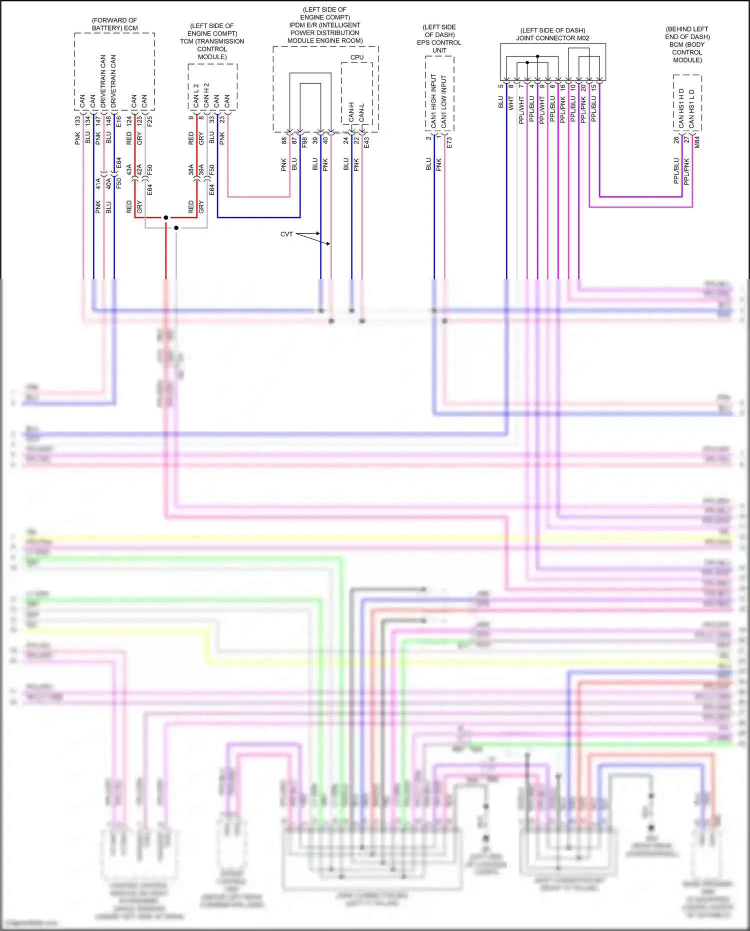 Wiring diagram eps control unit for Nissan Sentra B18 (2019-2024) (1 of 5)