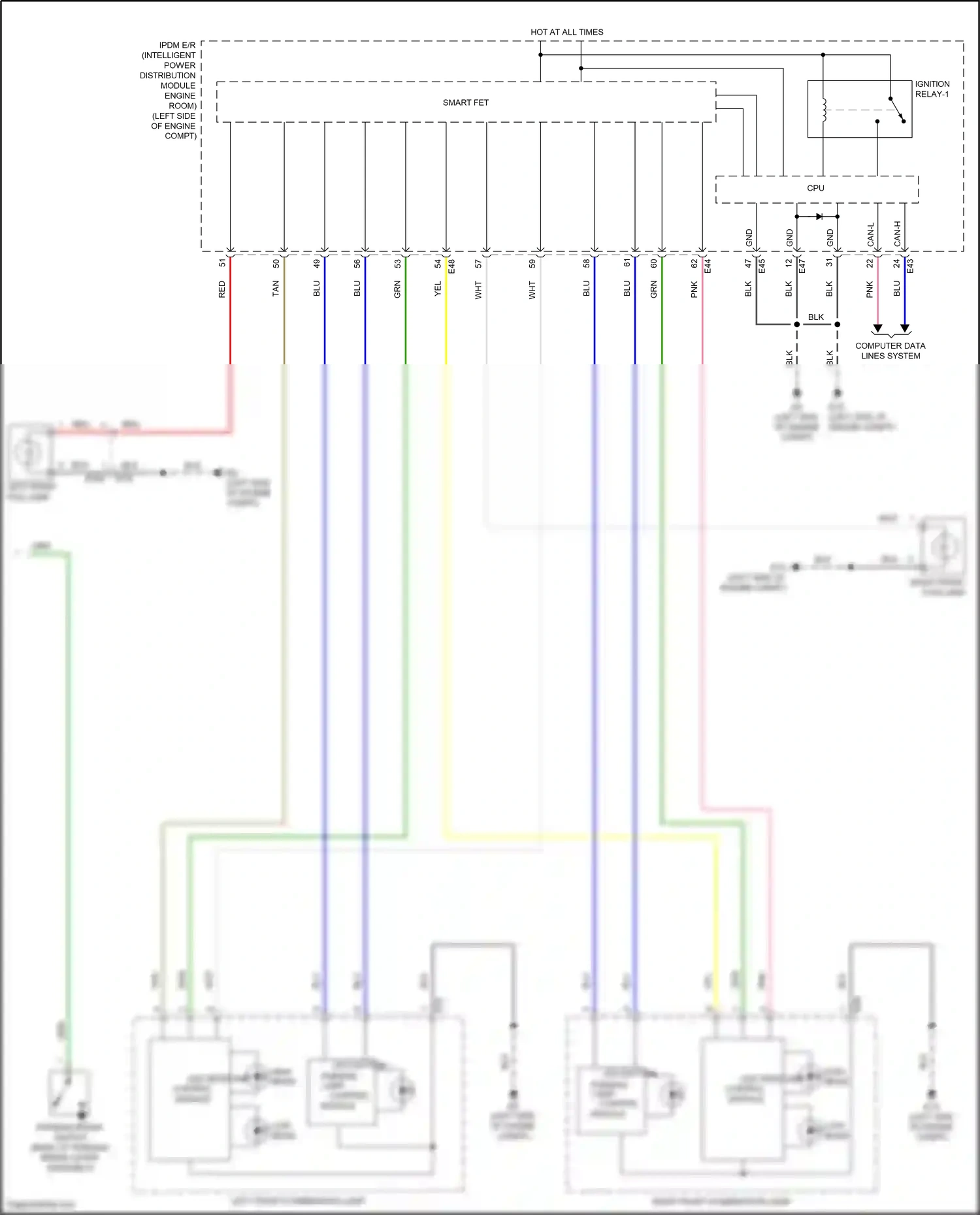 Wiring diagram led headlamp control module for Nissan Sentra B18 (2019-2024) (1 of 1)