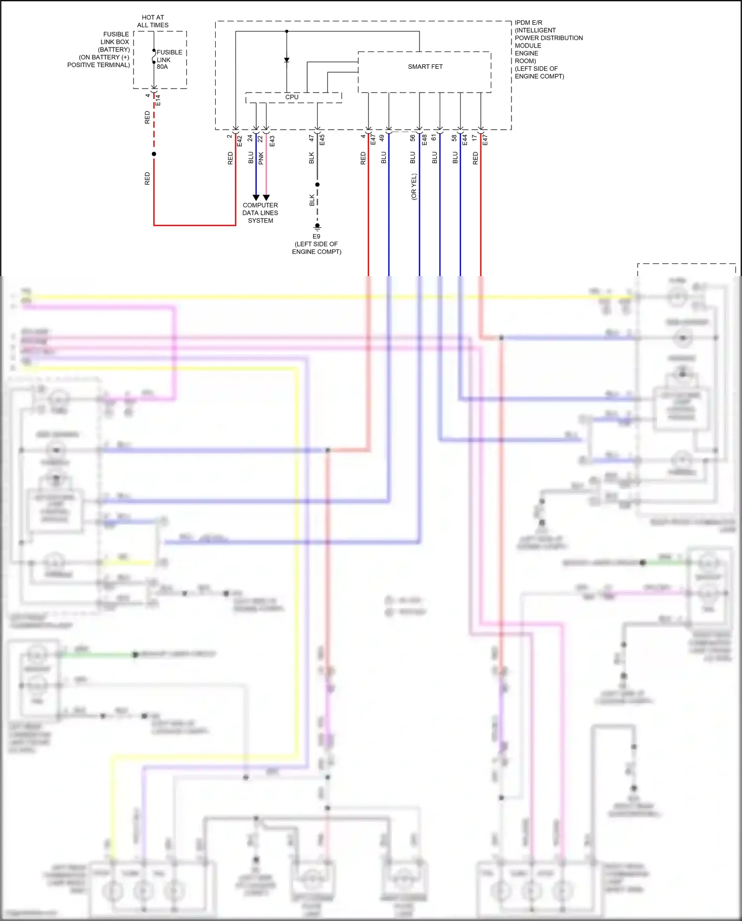 Wiring diagram left front for Nissan Sentra B18 (2019-2024) (1 of 1)
