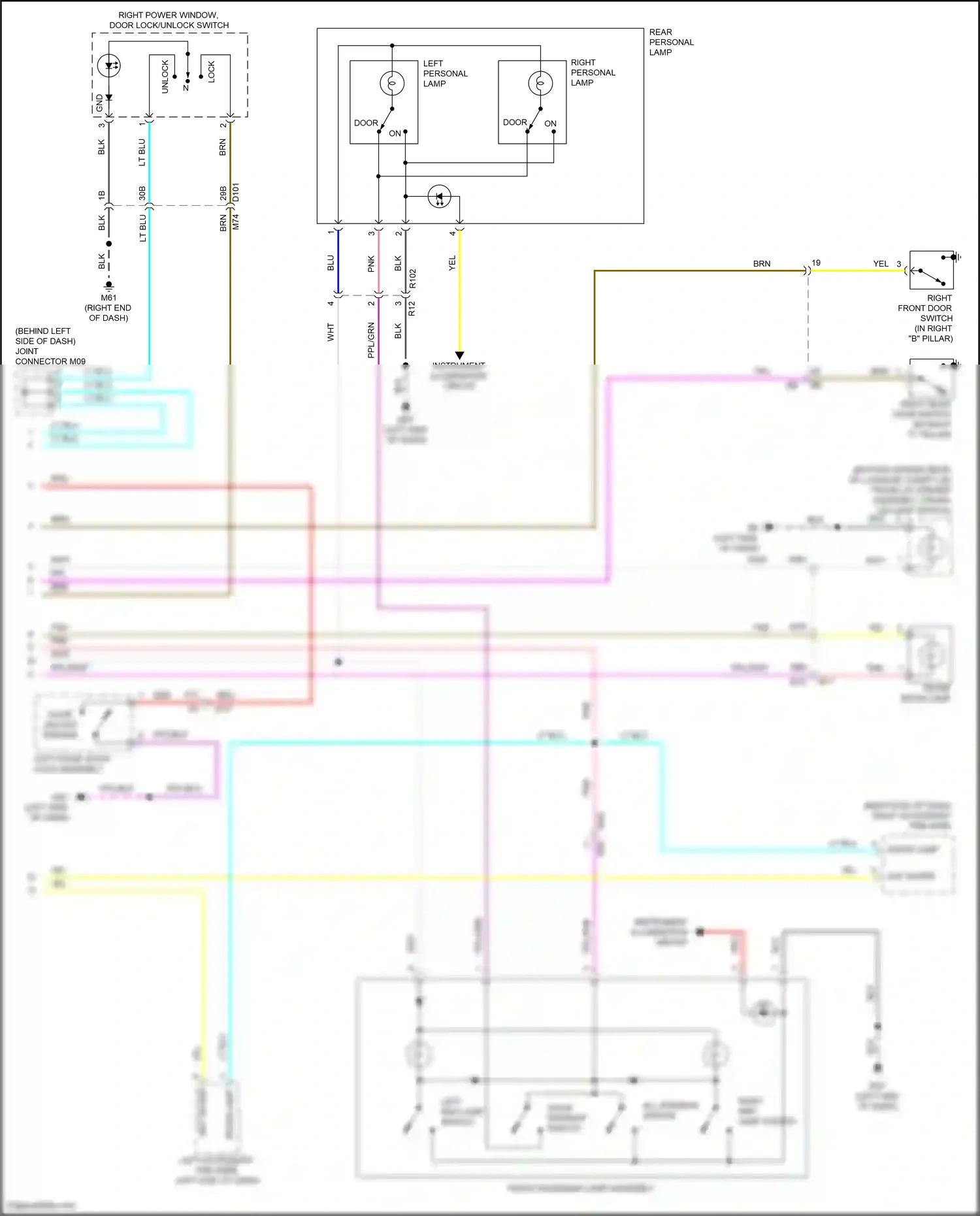 Wiring diagram left map lamp switch for Nissan Sentra B18 (2019-2024) (1 of 1)