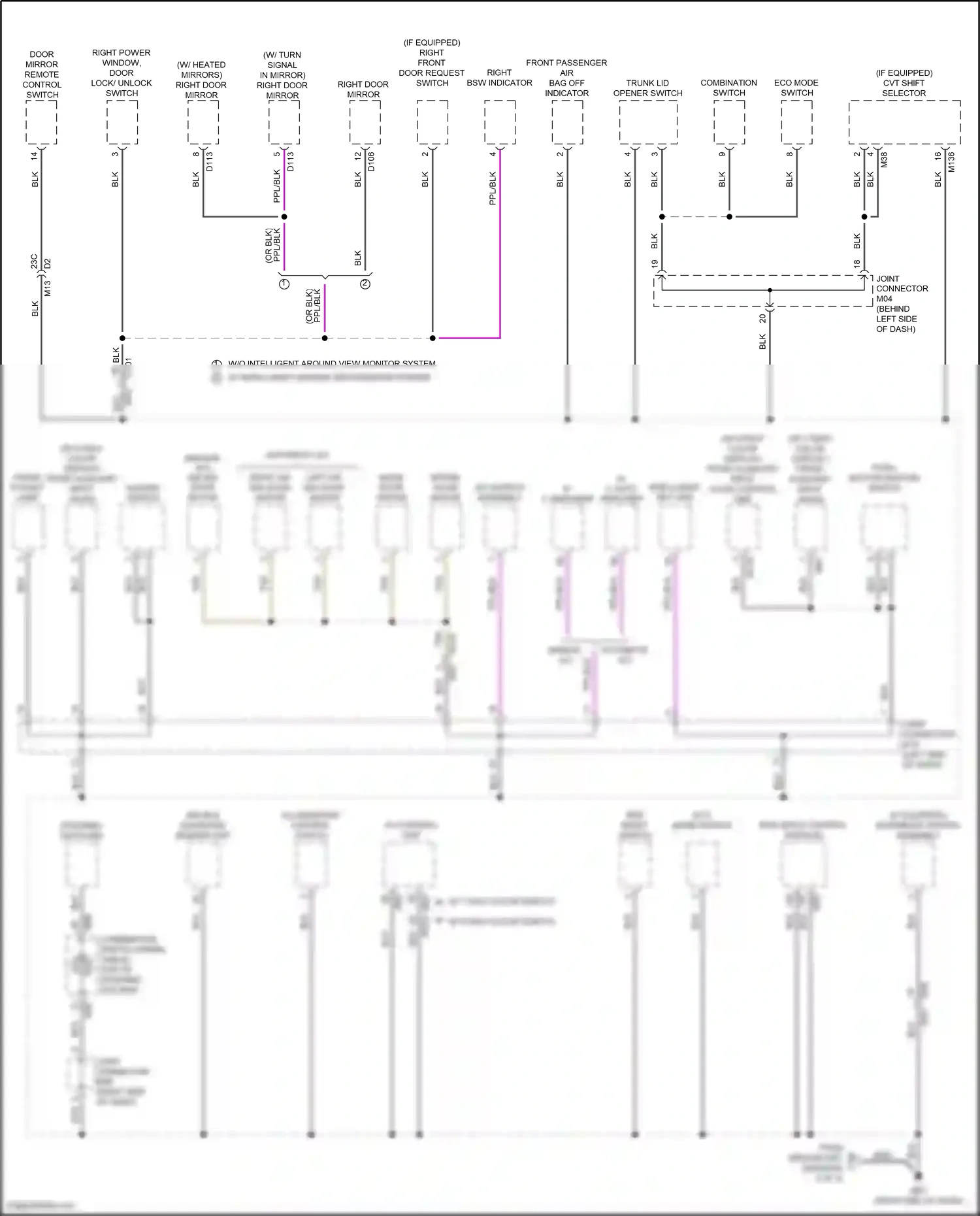 Wiring diagram right front door request switch for Nissan Sentra B18 (2019-2024) (2 of 3)