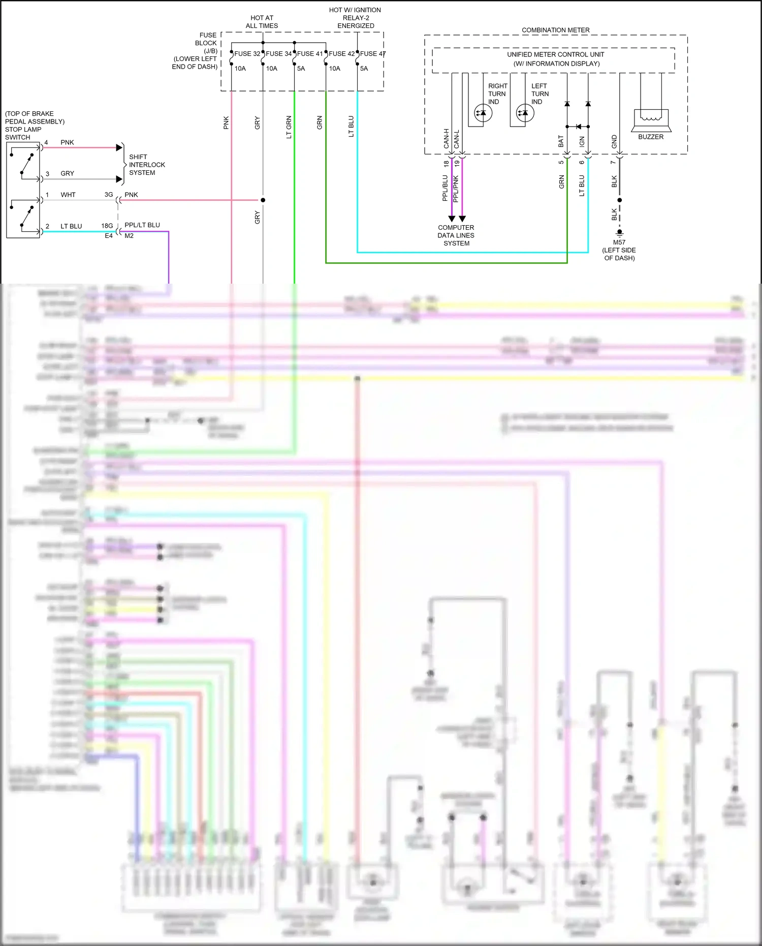 Wiring diagram shift interlock system for Nissan Sentra B18 (2019-2024) (3 of 4)