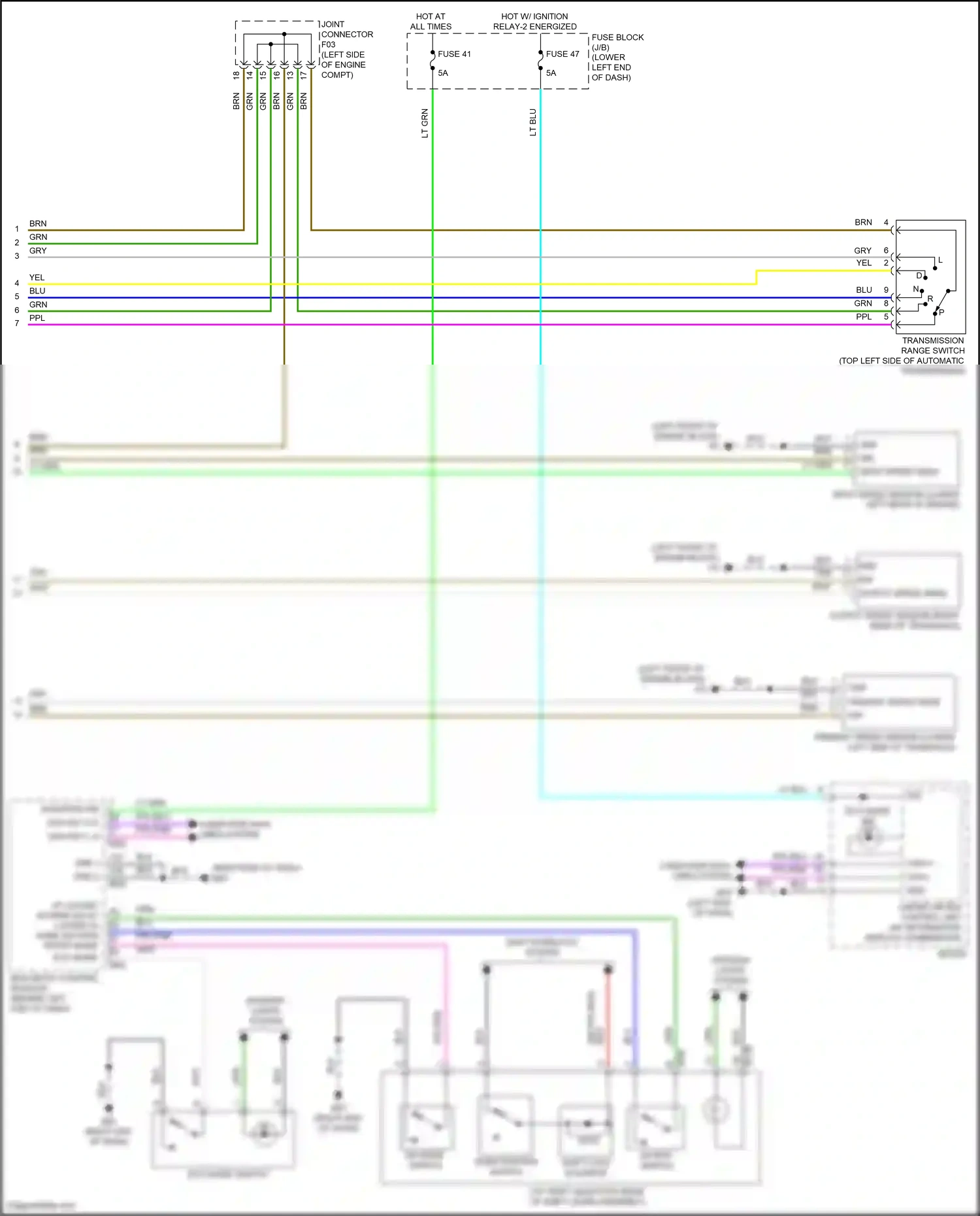 Wiring diagram shift interlock system for Nissan Sentra B18 (2019-2024) (4 of 4)