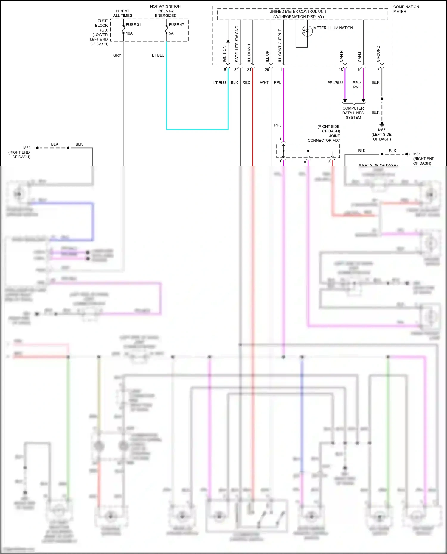 Wiring diagram start backlight for Nissan Sentra B18 (2019-2024) (2 of 3)