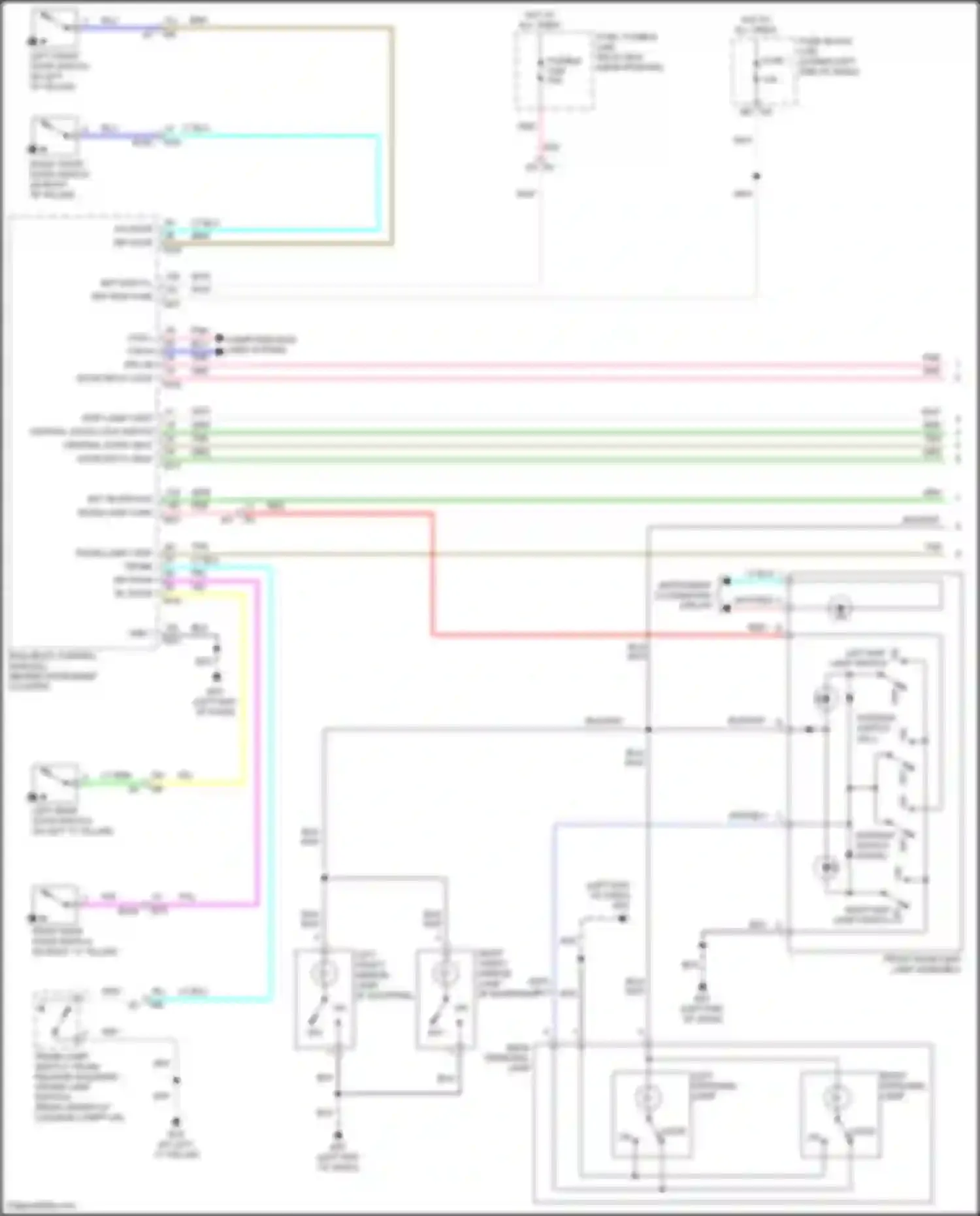 Teana Nissan L33 (2014-2020): Courtesy lamps circuit (1 of 2)