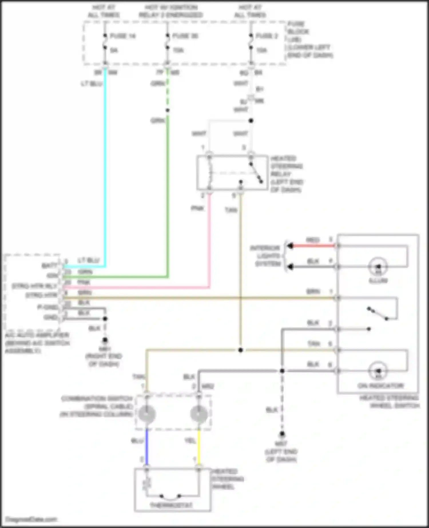 Teana Nissan L33 (2014-2020): Heated steering wheel circuit