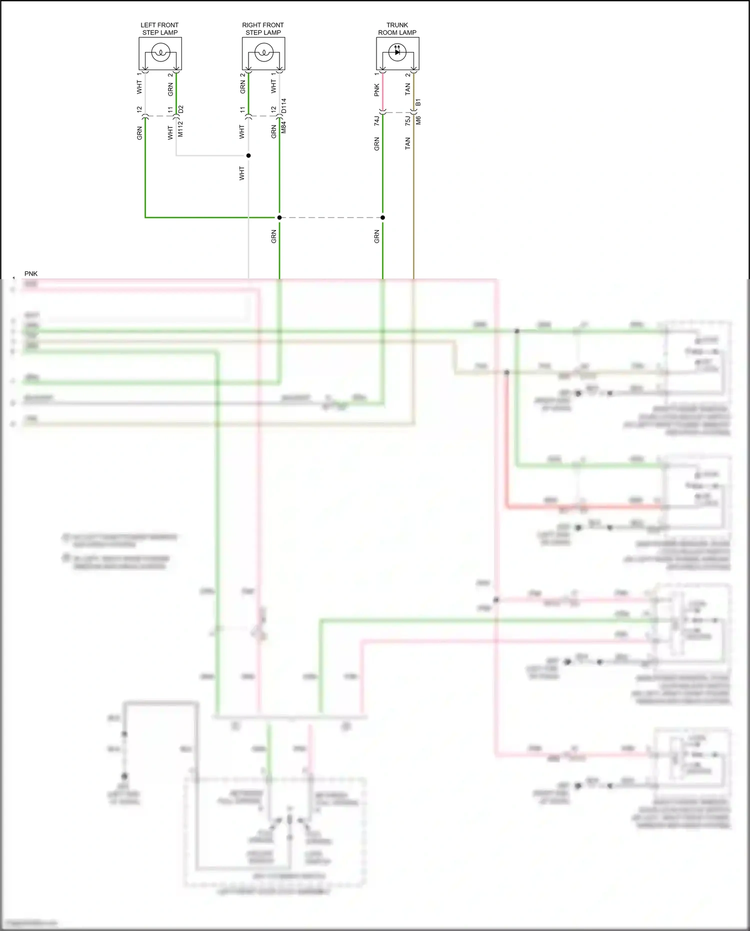 Wiring diagram left front step lamp for Nissan Teana L33 (2014-2020) (1 of 1)