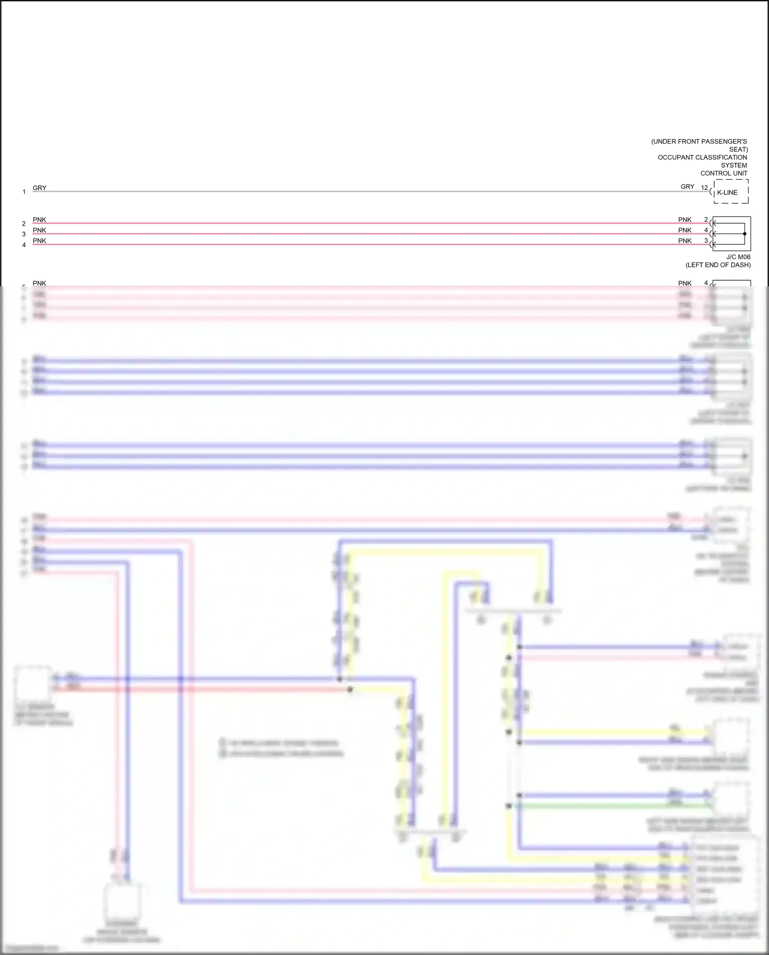 Wiring diagram occupant classification system control unit for Nissan Teana L33 (2014-2020) (1 of 3)