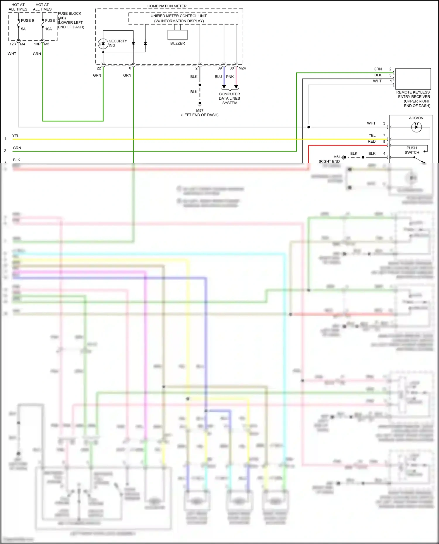 Wiring diagram push switch for Nissan Teana L33 (2014-2020) (2 of 4)